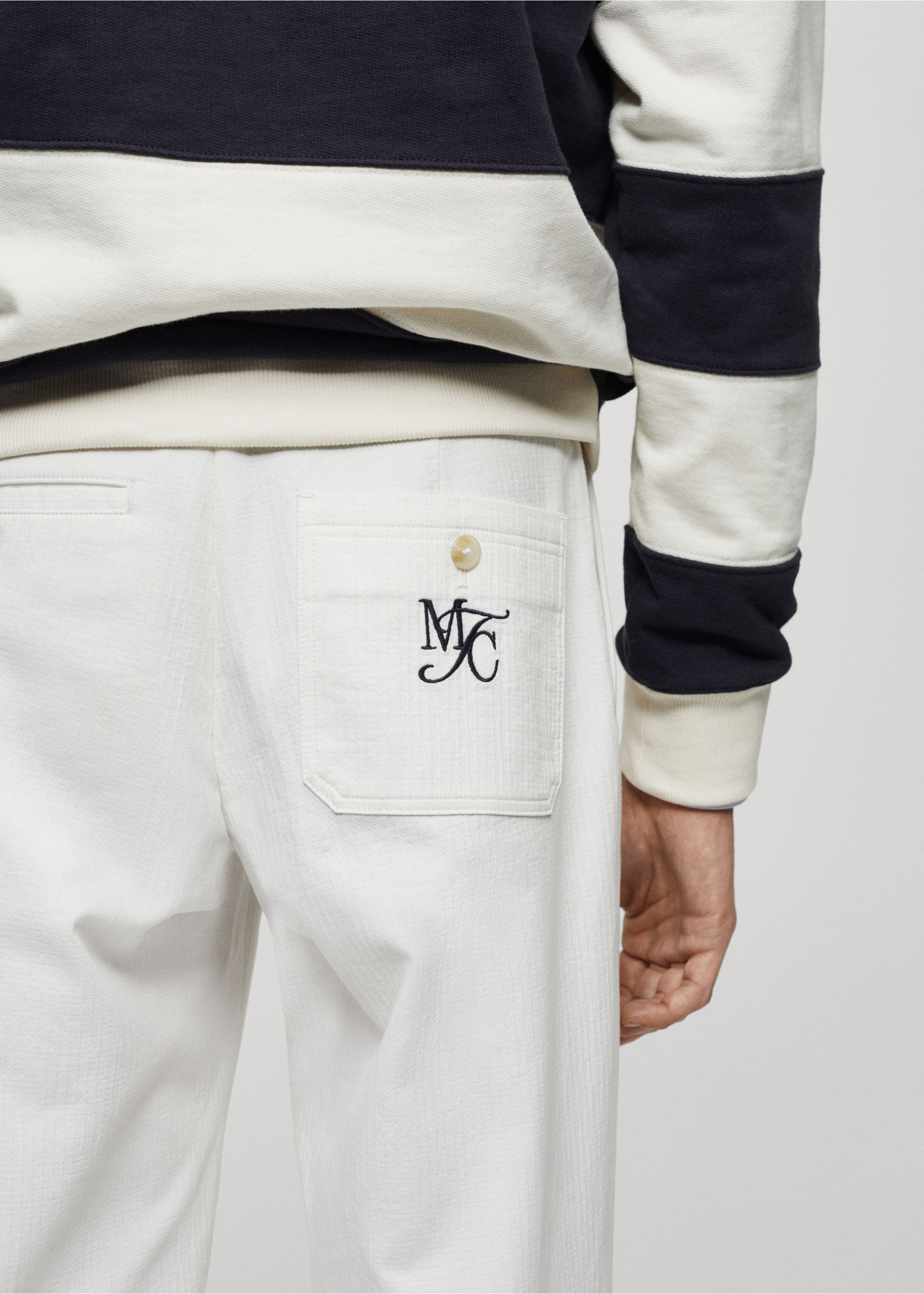Pantalon coton brodé à pinces - Détail de l'article 4