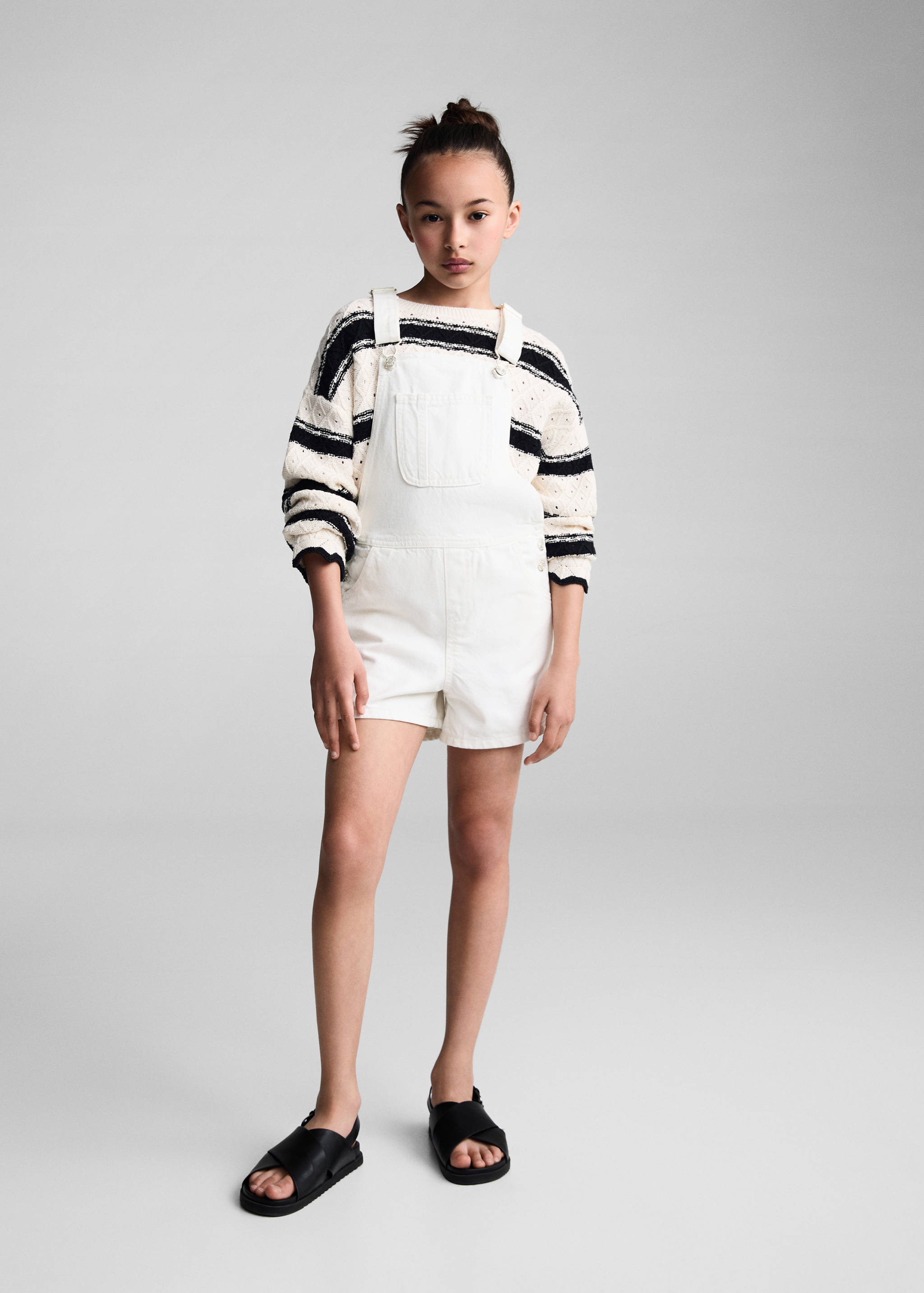 Salopette courte en jean - Plan général