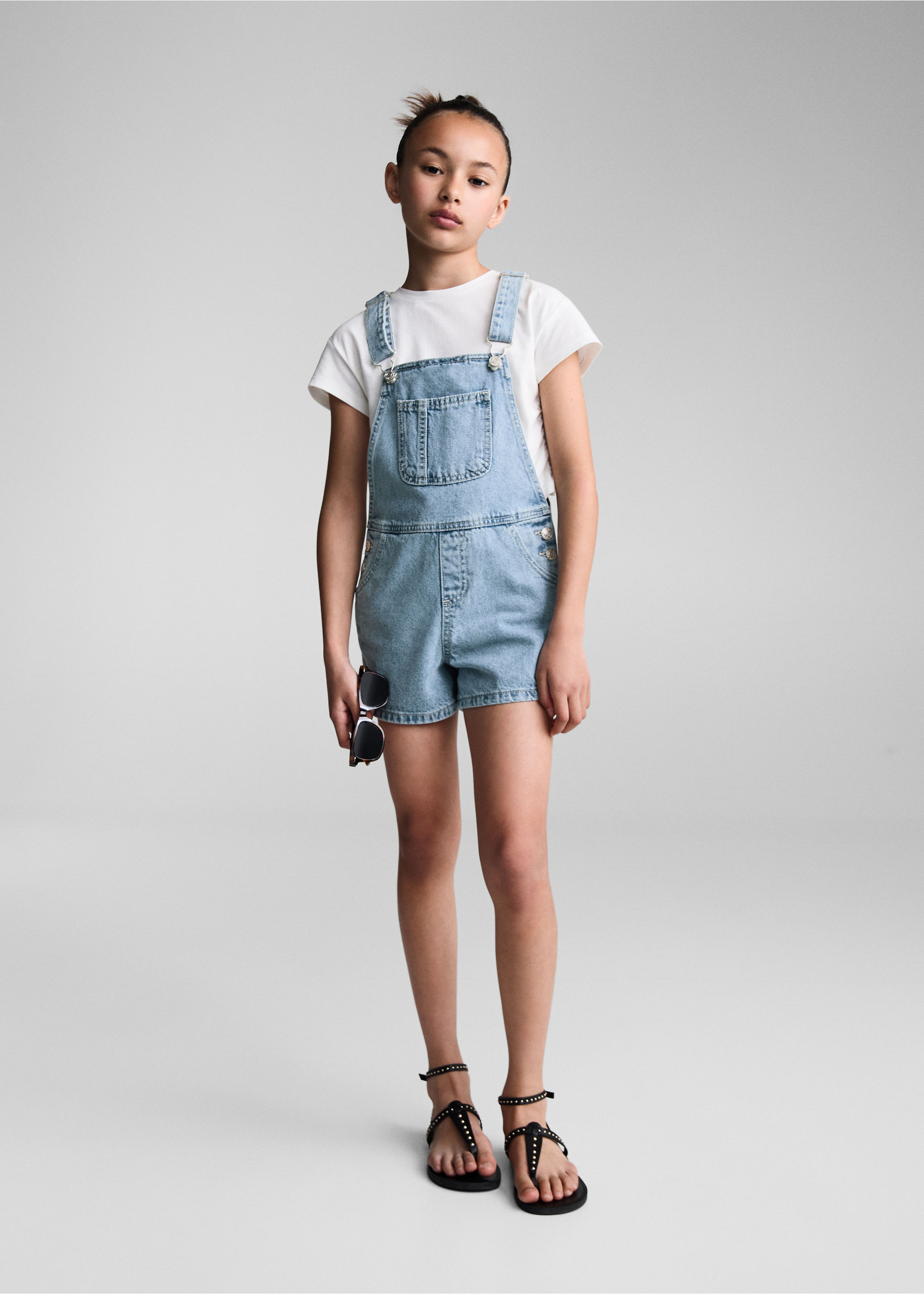 Short denim dungarees - General plane