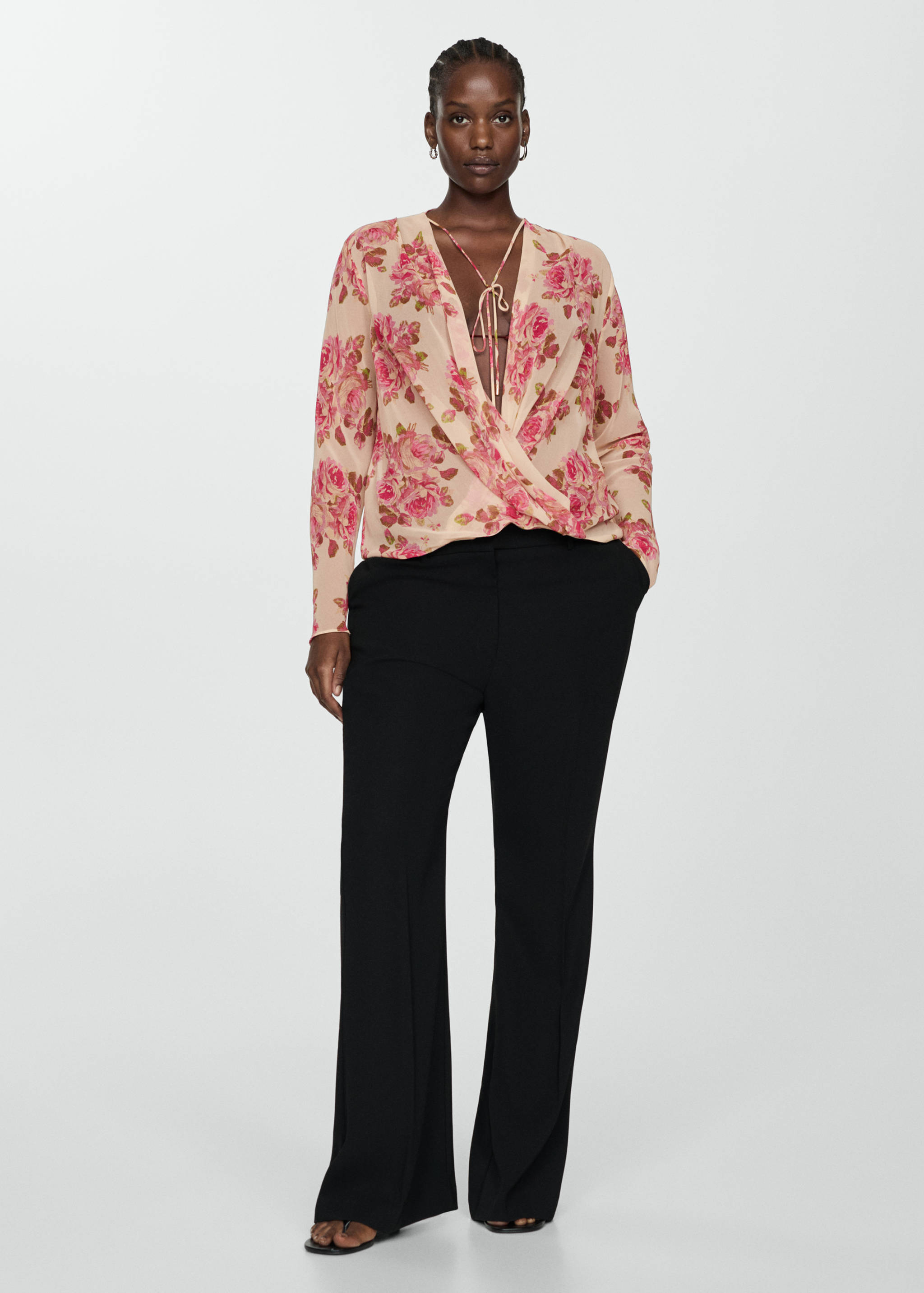 Floral print crossover blouse - Details of the article 3