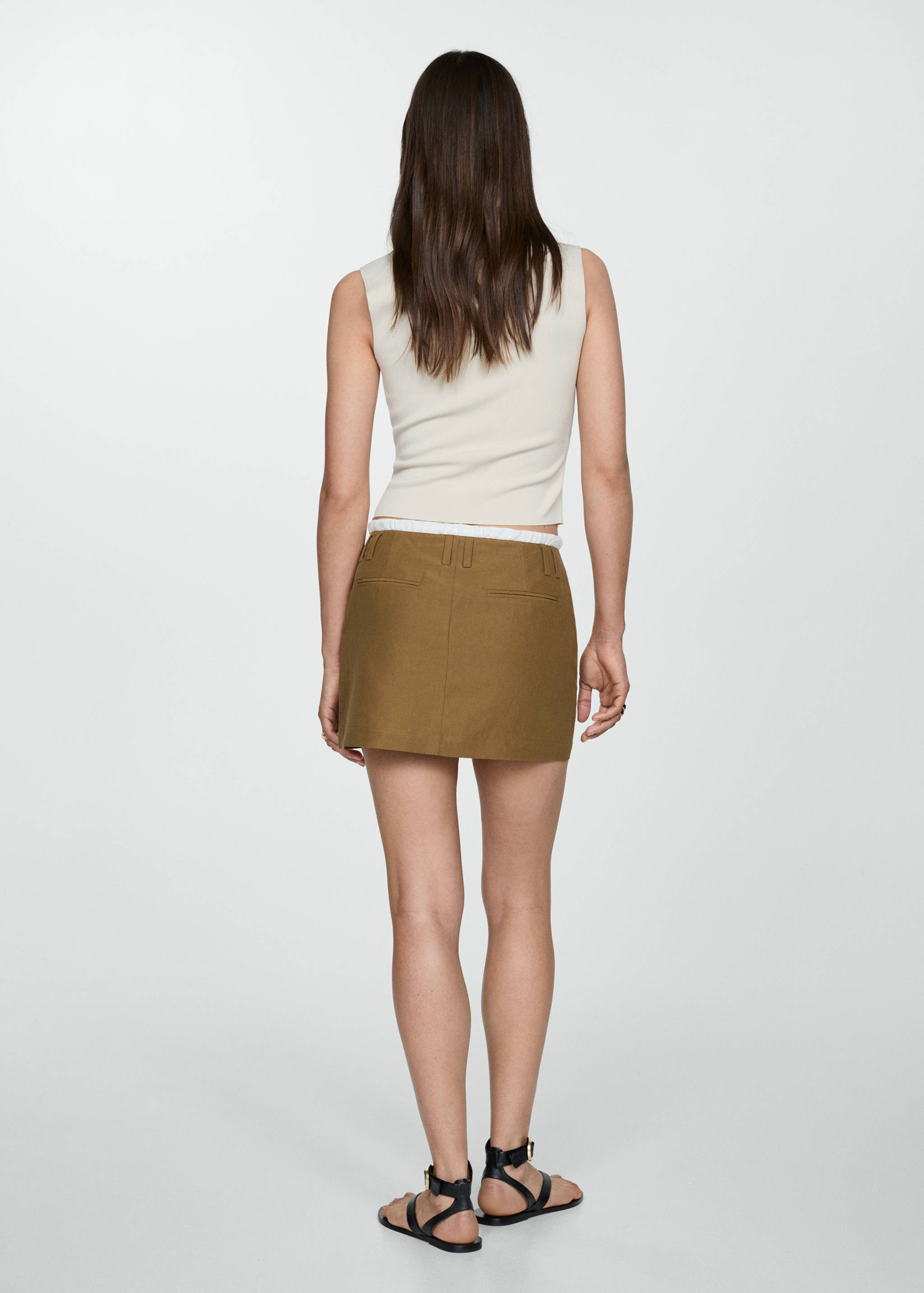 Minifalda cintura contraste - Reverso del artículo