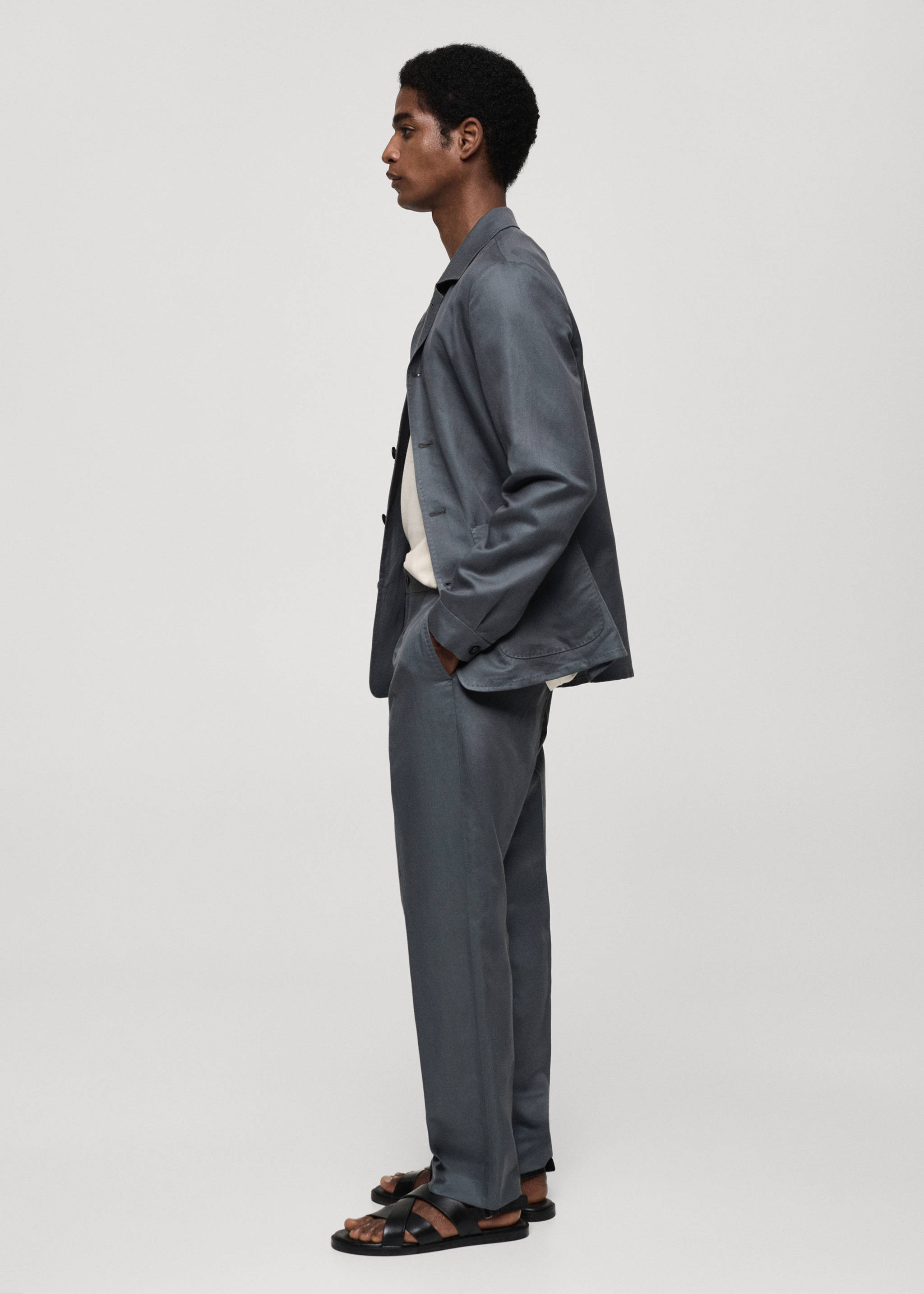 Tencel-linen pleated trousers - Details of the article 2