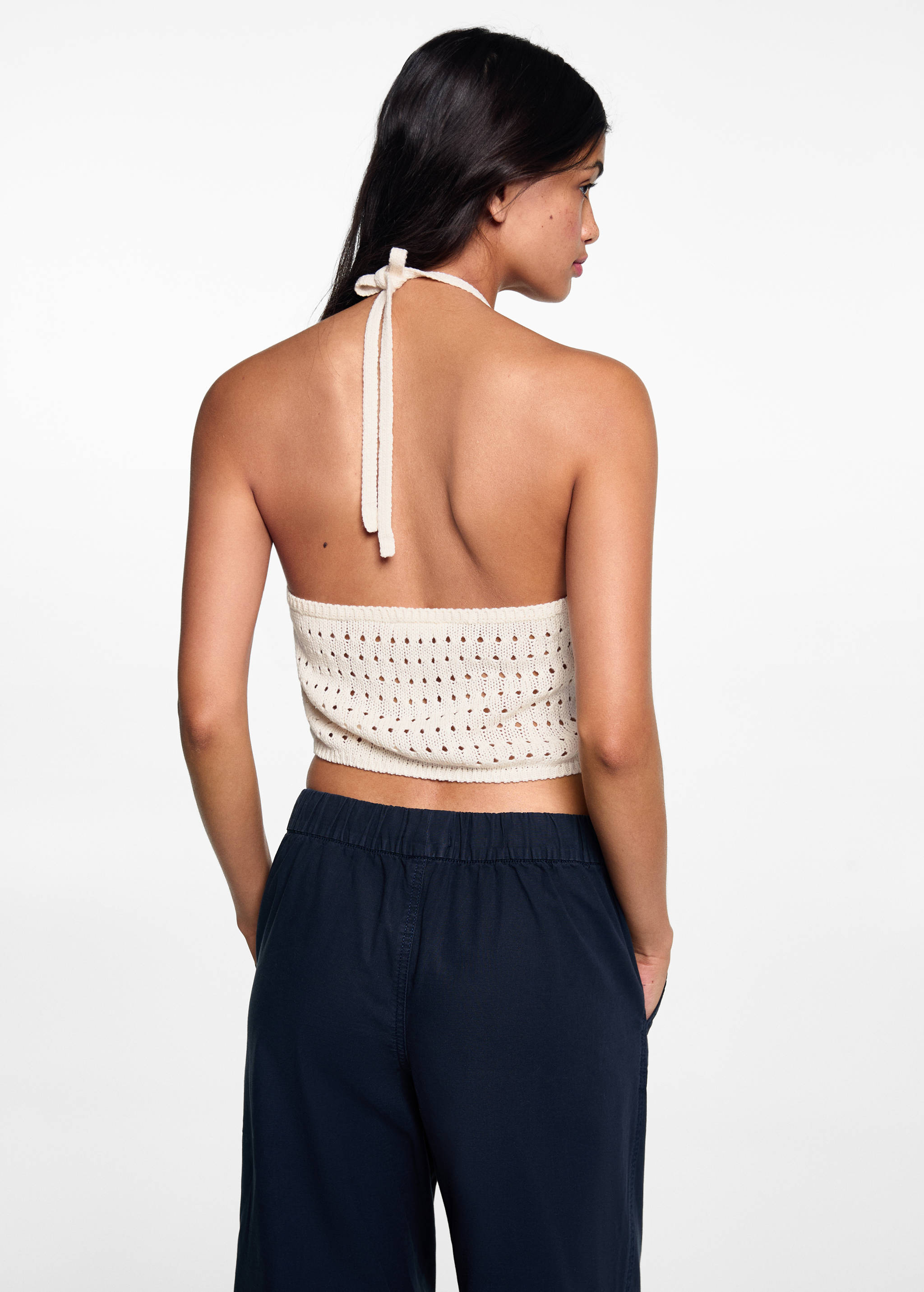 Top crochet cuello halter - Reverso del artículo