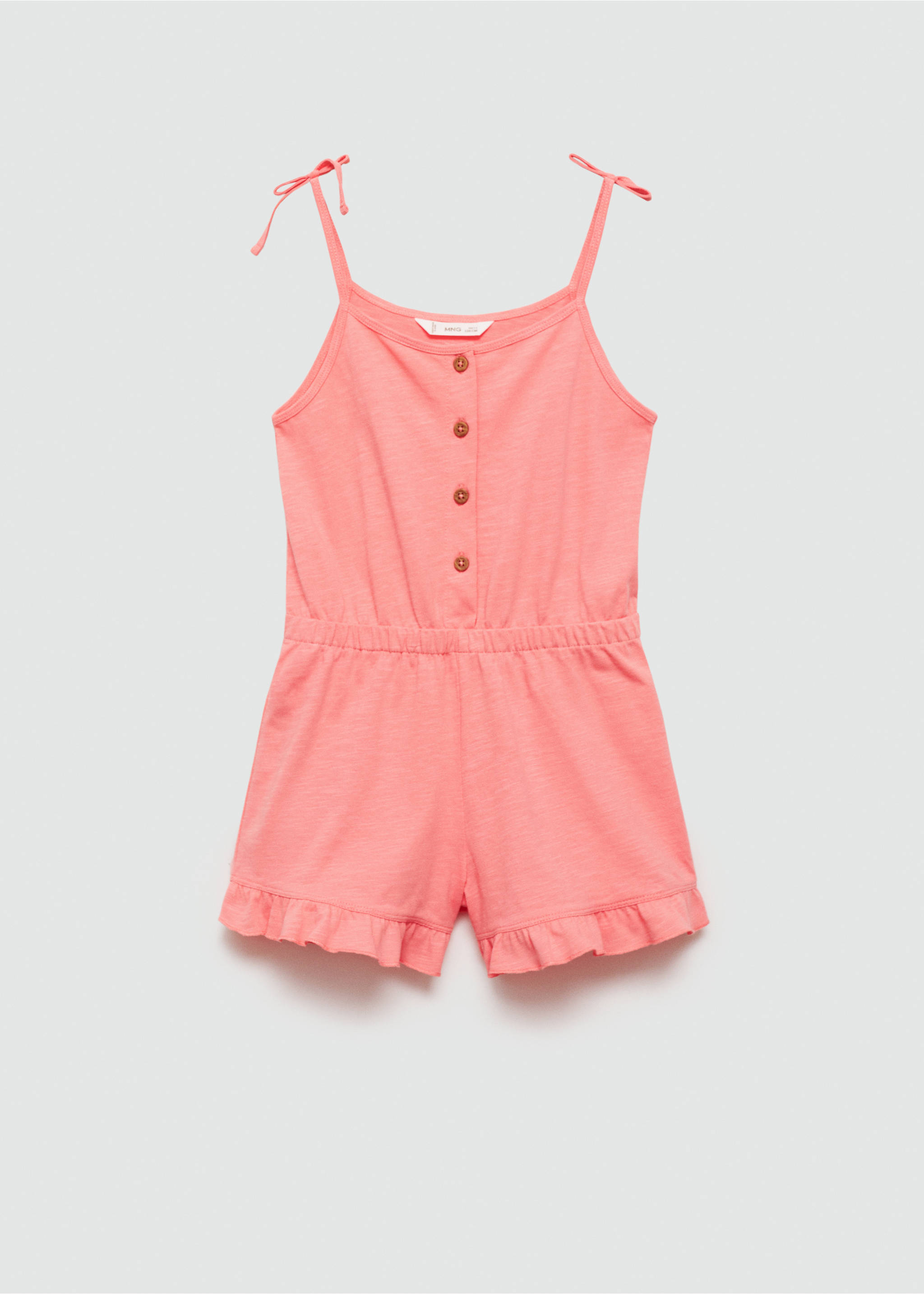 Kurzer Baumwoll-Jumpsuit - Artikel ohne Model, Neonpink. Ref: 67078648-00.