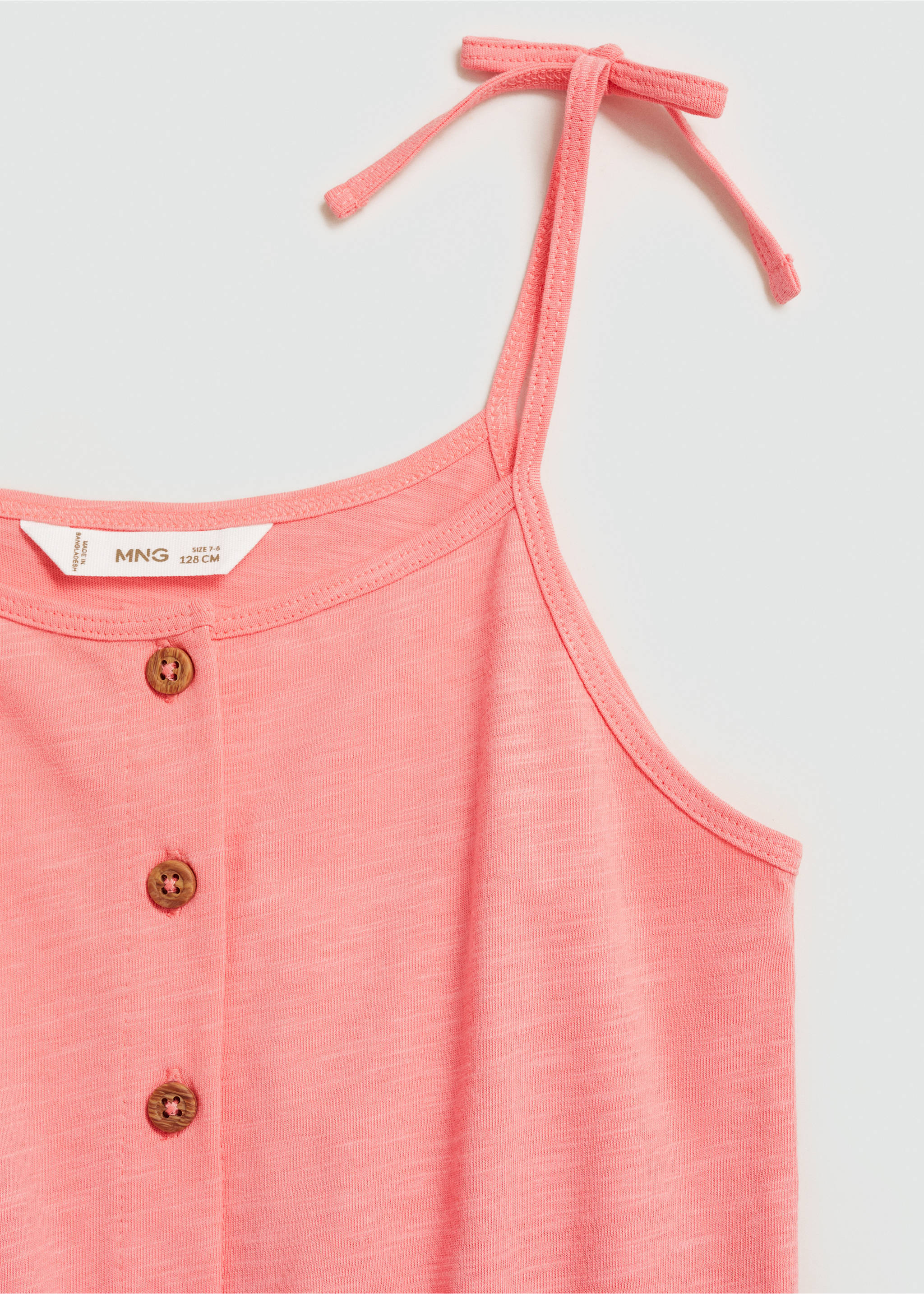 Kurzer Baumwoll-Jumpsuit - Detail des Artikels 8, Neonpink. Ref: 67078648-00.