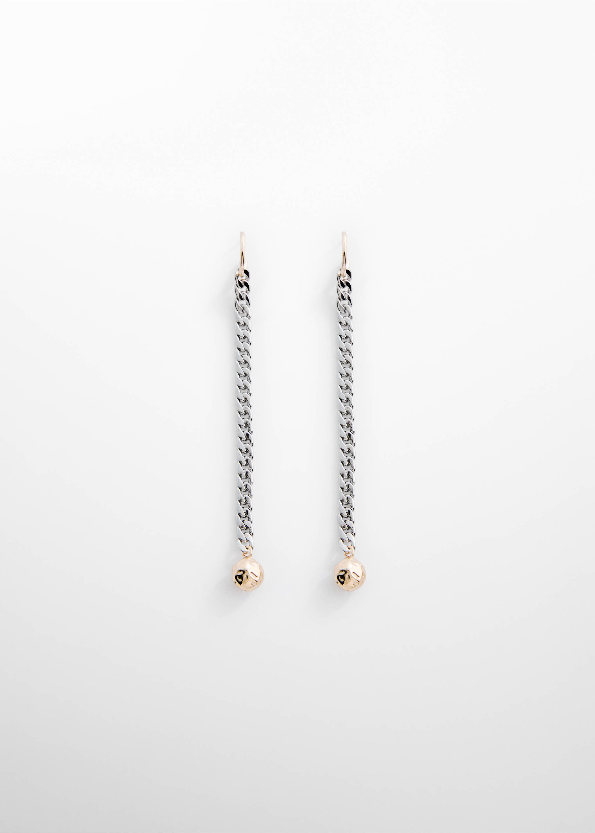 Long-bead chain earrings - Article without model, Silver. Ref: 67078653-00.