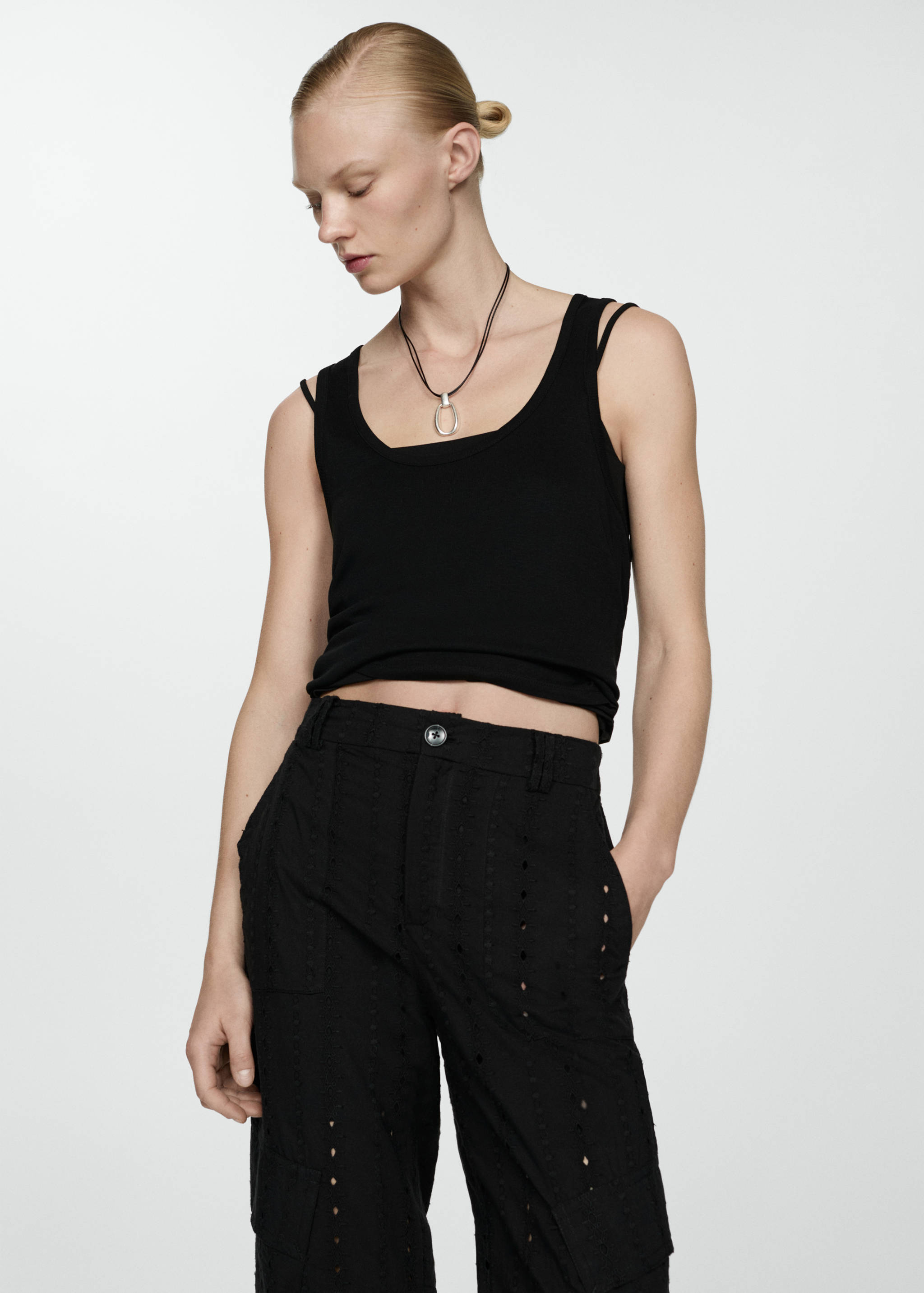 Embroidered cargo pants - Details of the article 1