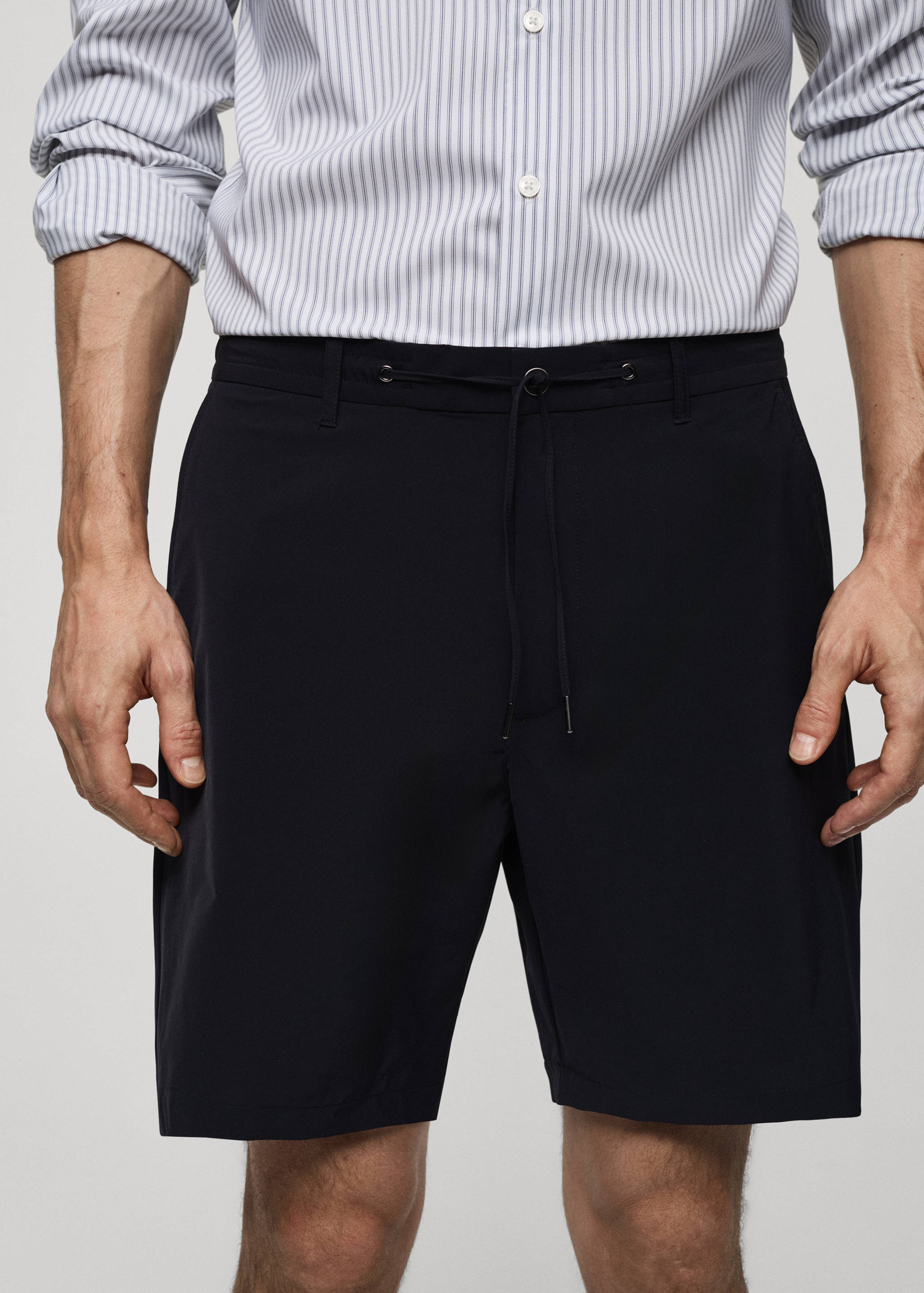 Regular-fit bermuda shorts with drawstring - Men | MANGO OUTLET USA