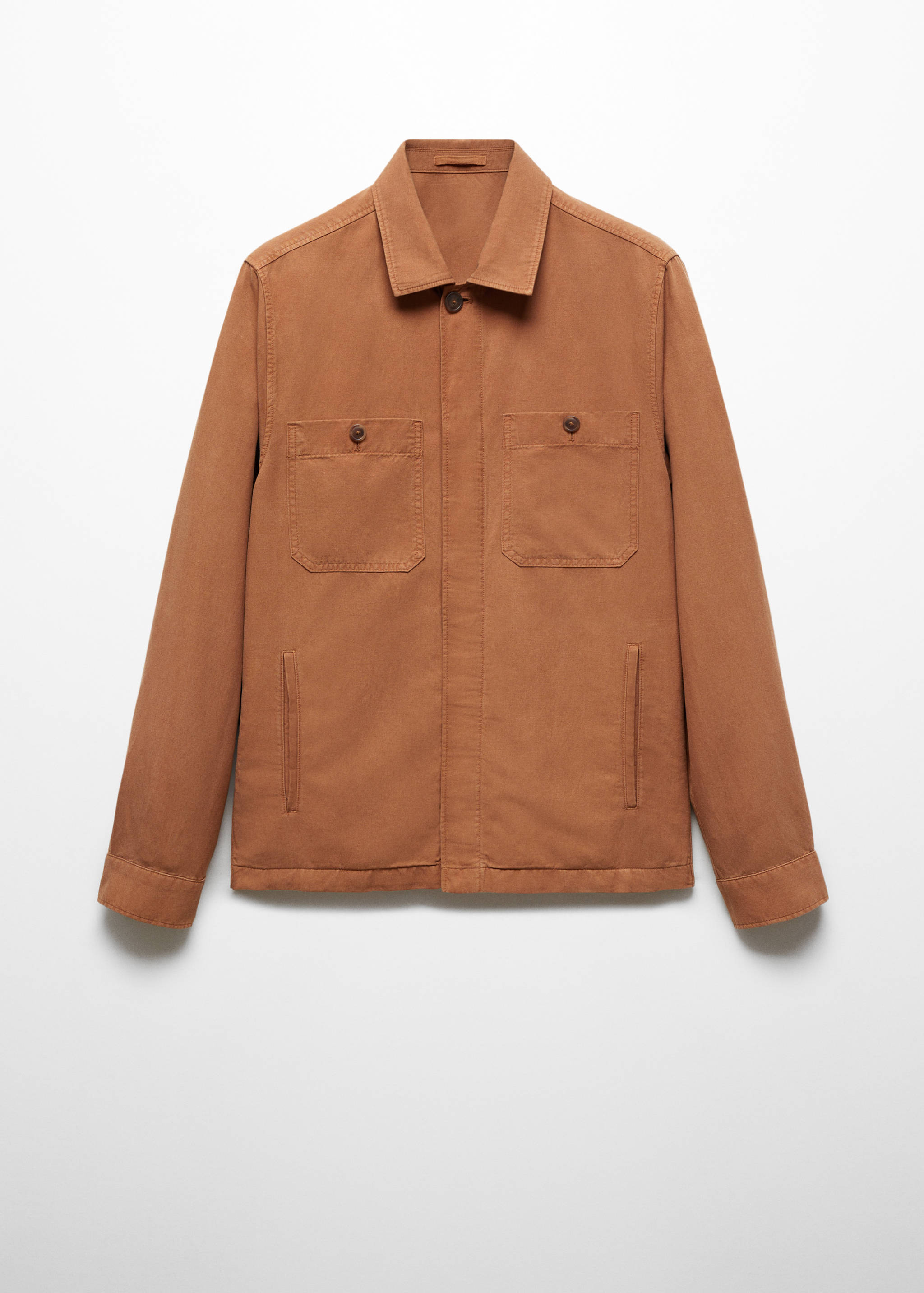 Slim-fit Tencel linen overshirt - Article without model