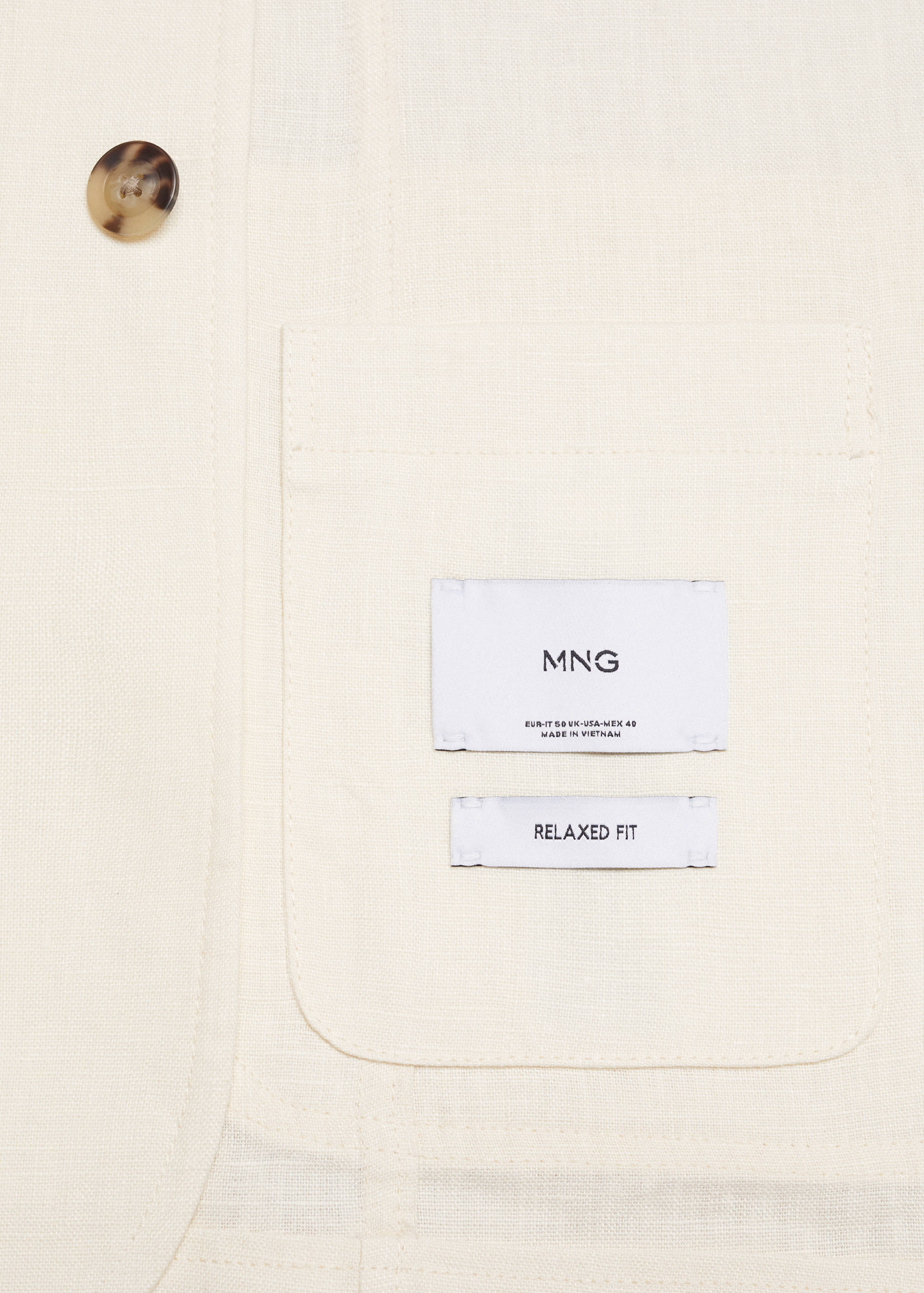 100% relaxed-firt linen jacket with pockets - Details of the article 0