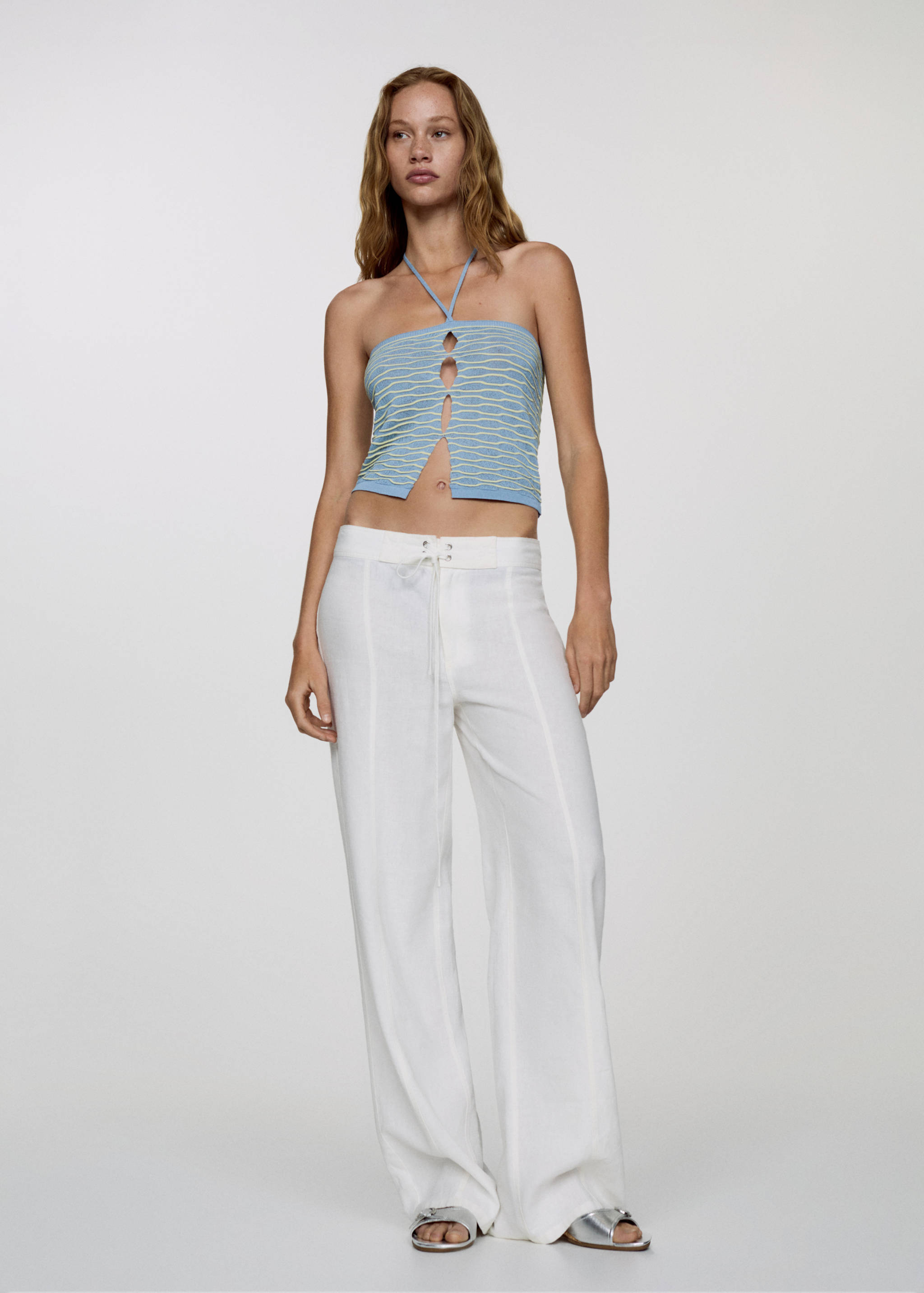 Strukturiertes Strick-Neckholder-Top - Allgemeine Ansicht