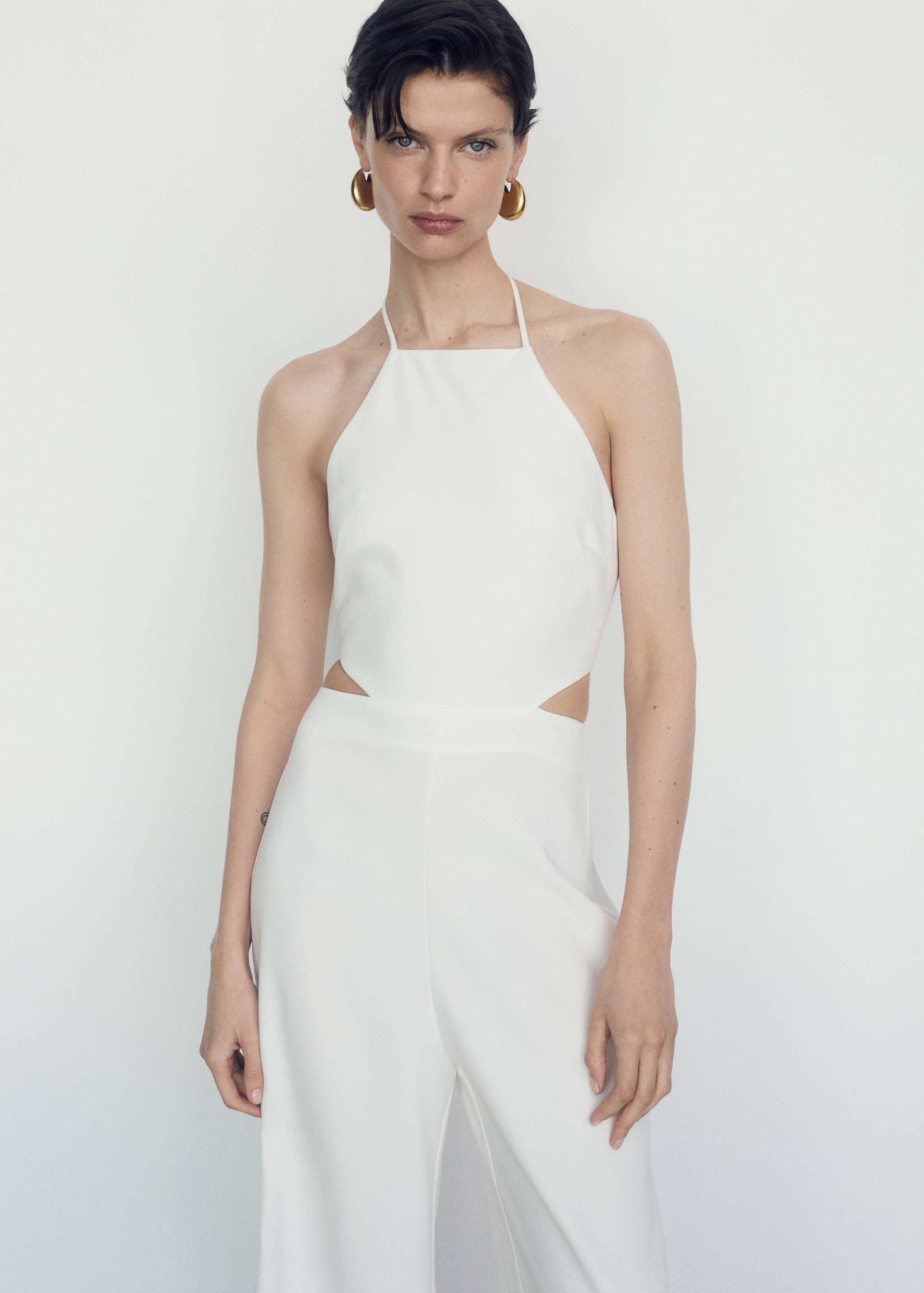 Halter-neck jumpsuit with slits - Medium plane