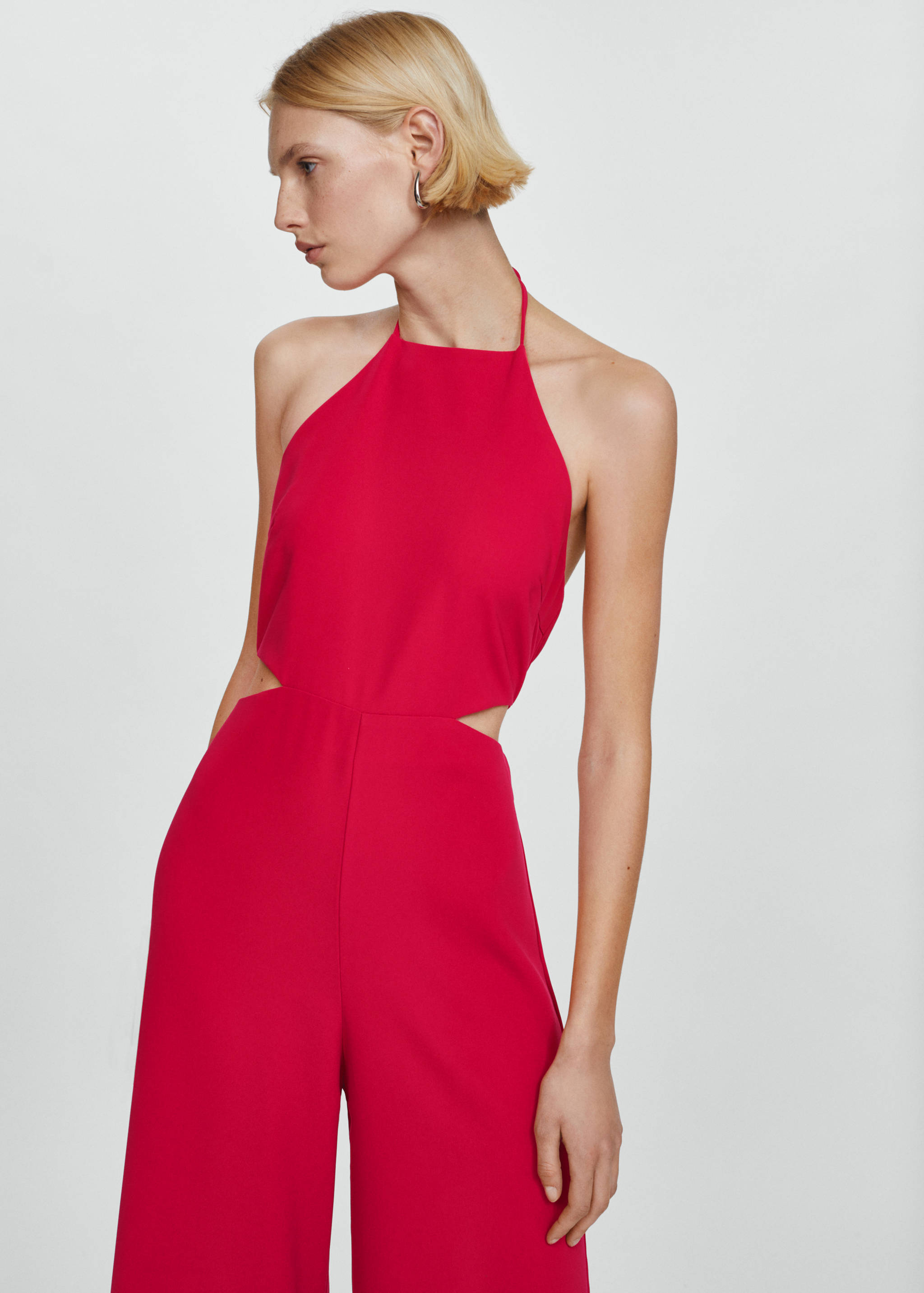 Halter-neck jumpsuit with slits - Medium plane