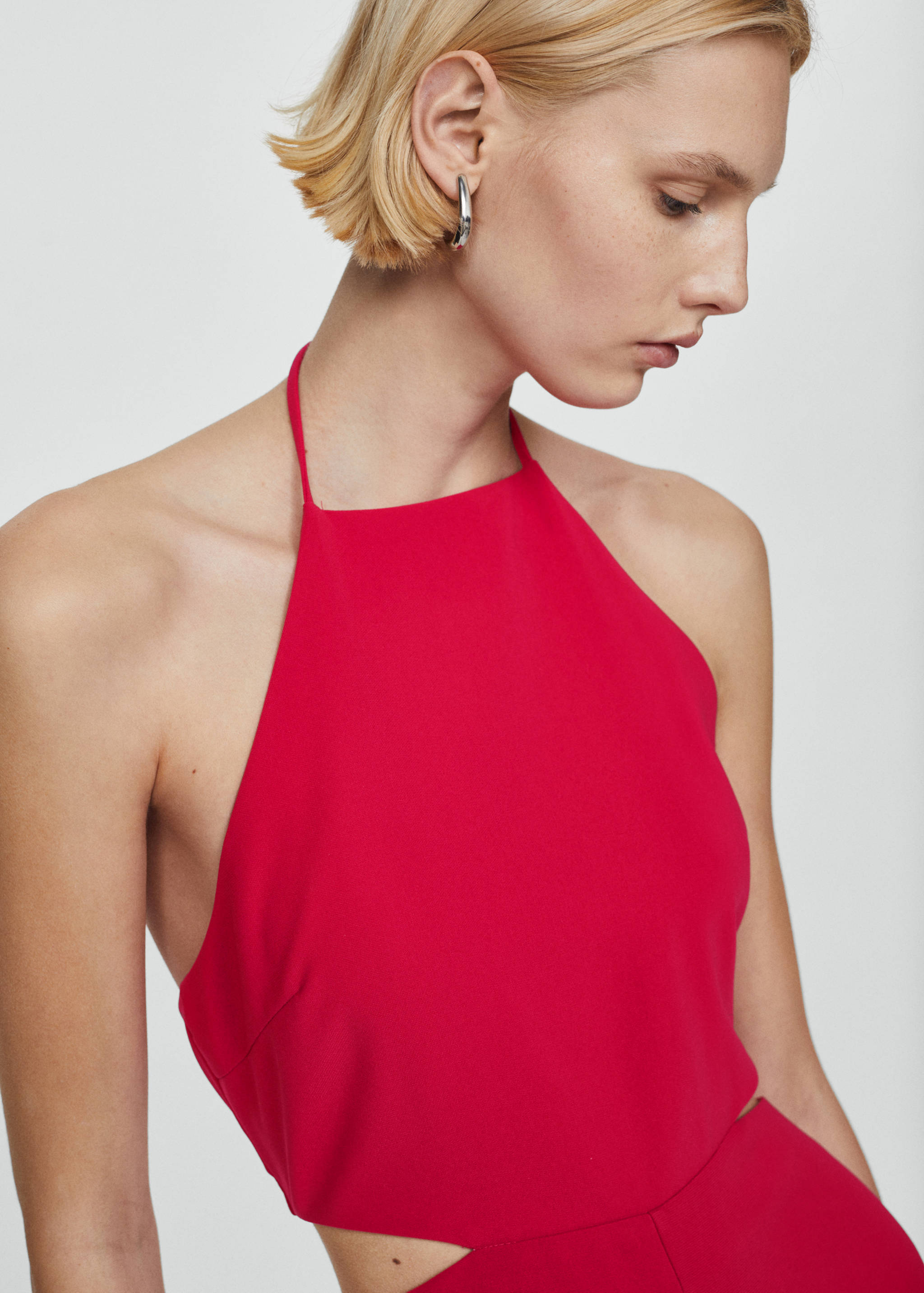 Halter-neck jumpsuit with slits - Details of the article 1