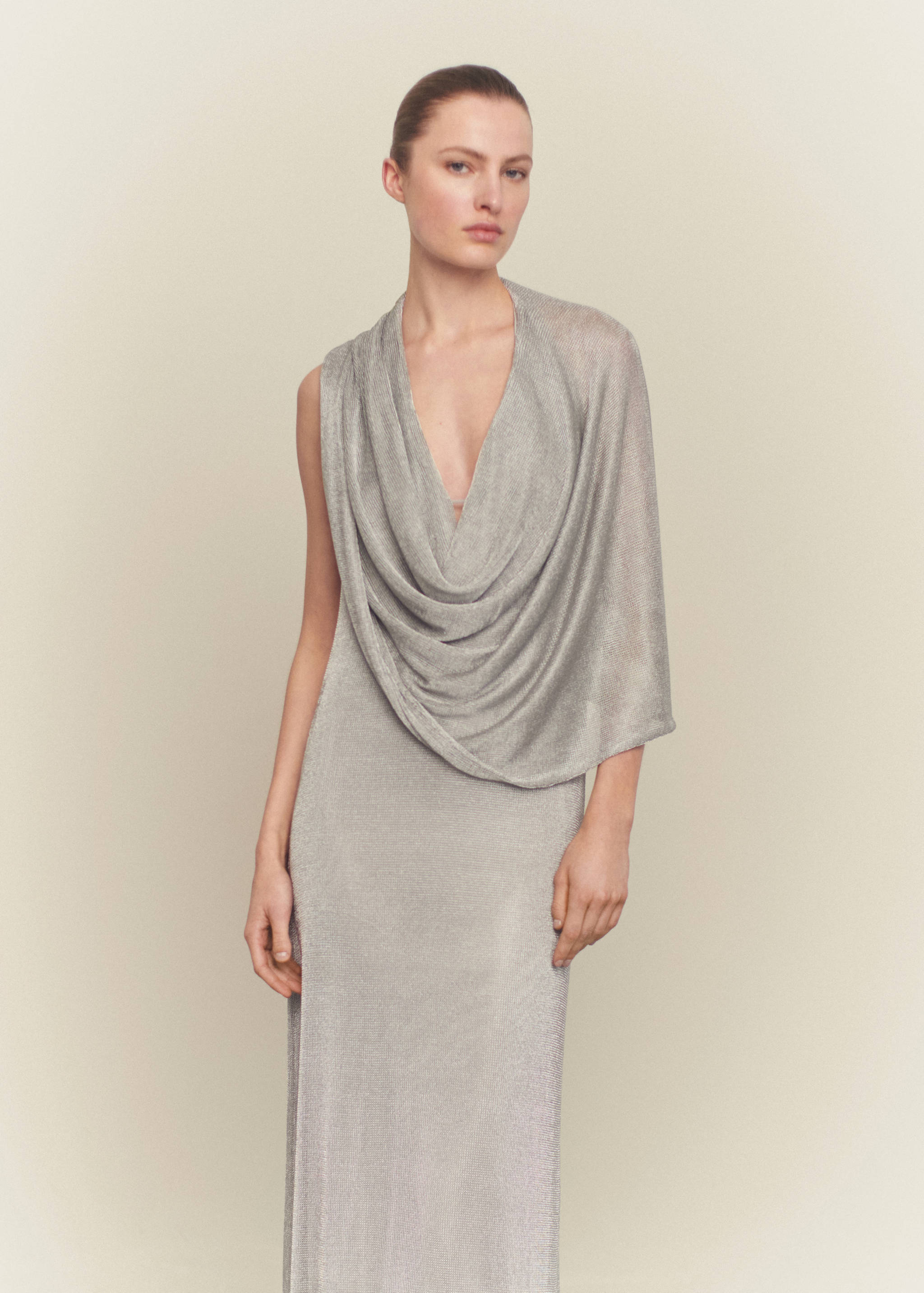 Lurex multi-position hooded dress - Medium plane