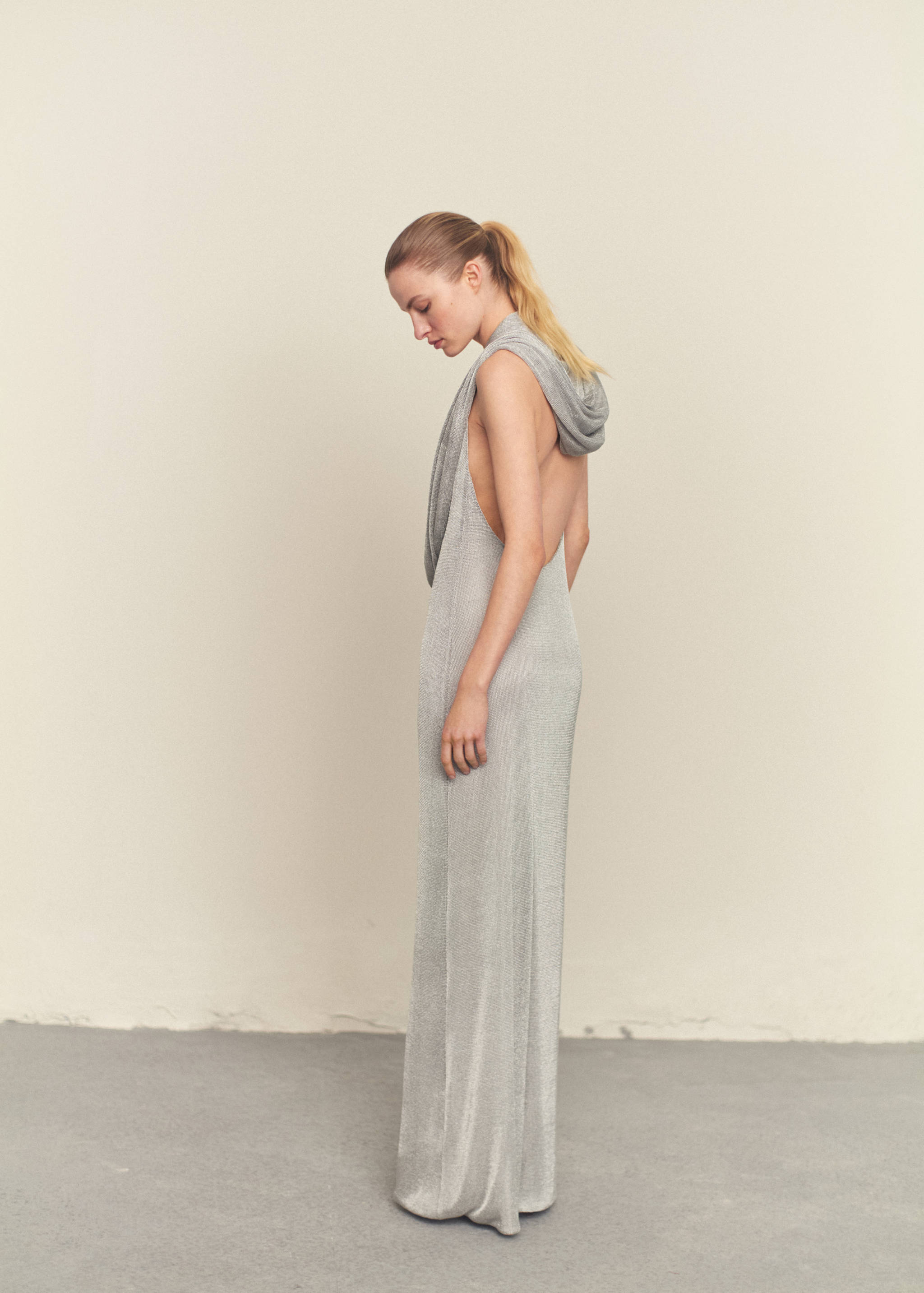 Lurex multi-position hooded dress - Reverse of the article