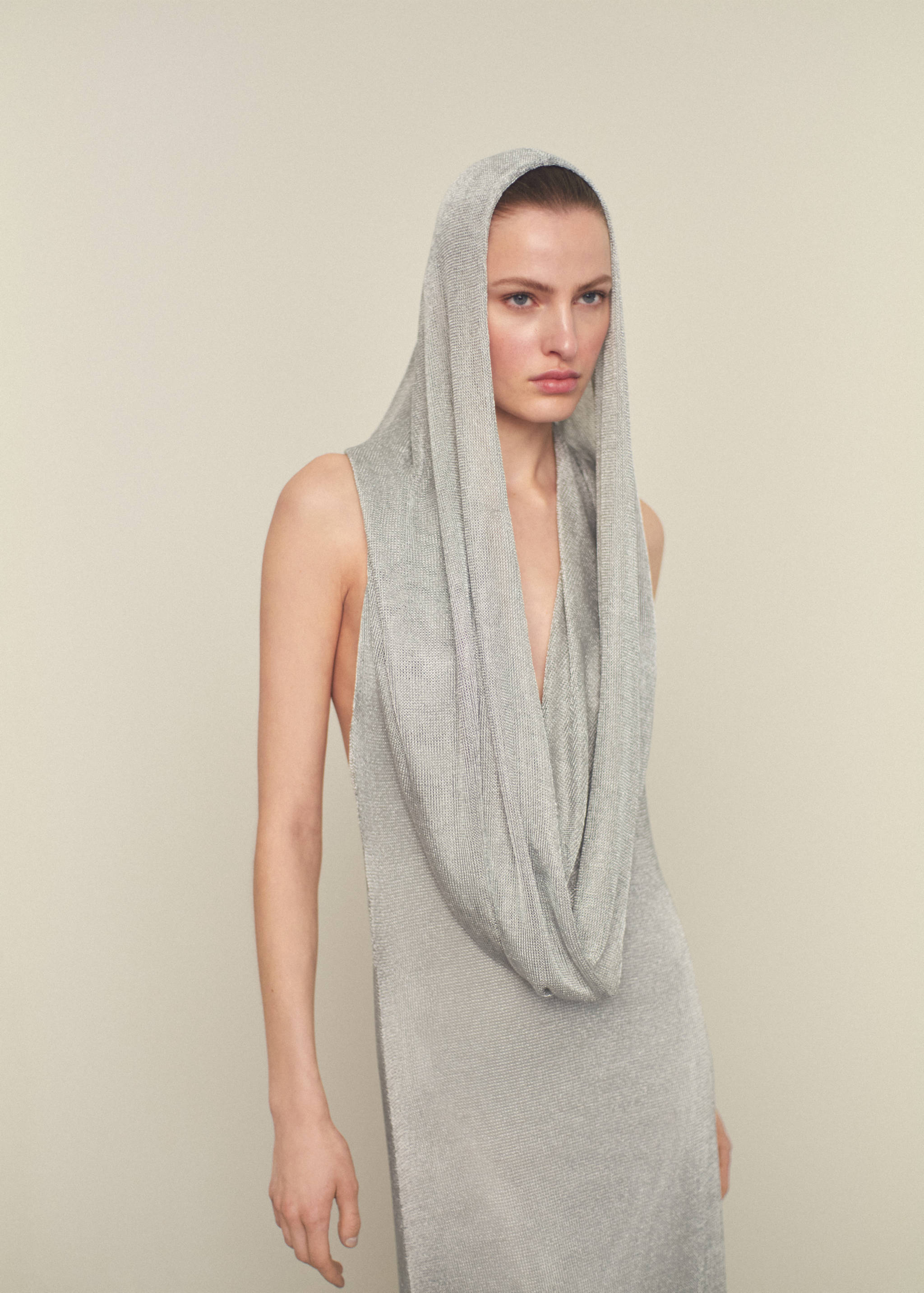 Lurex multi-position hooded dress - Details of the article 1