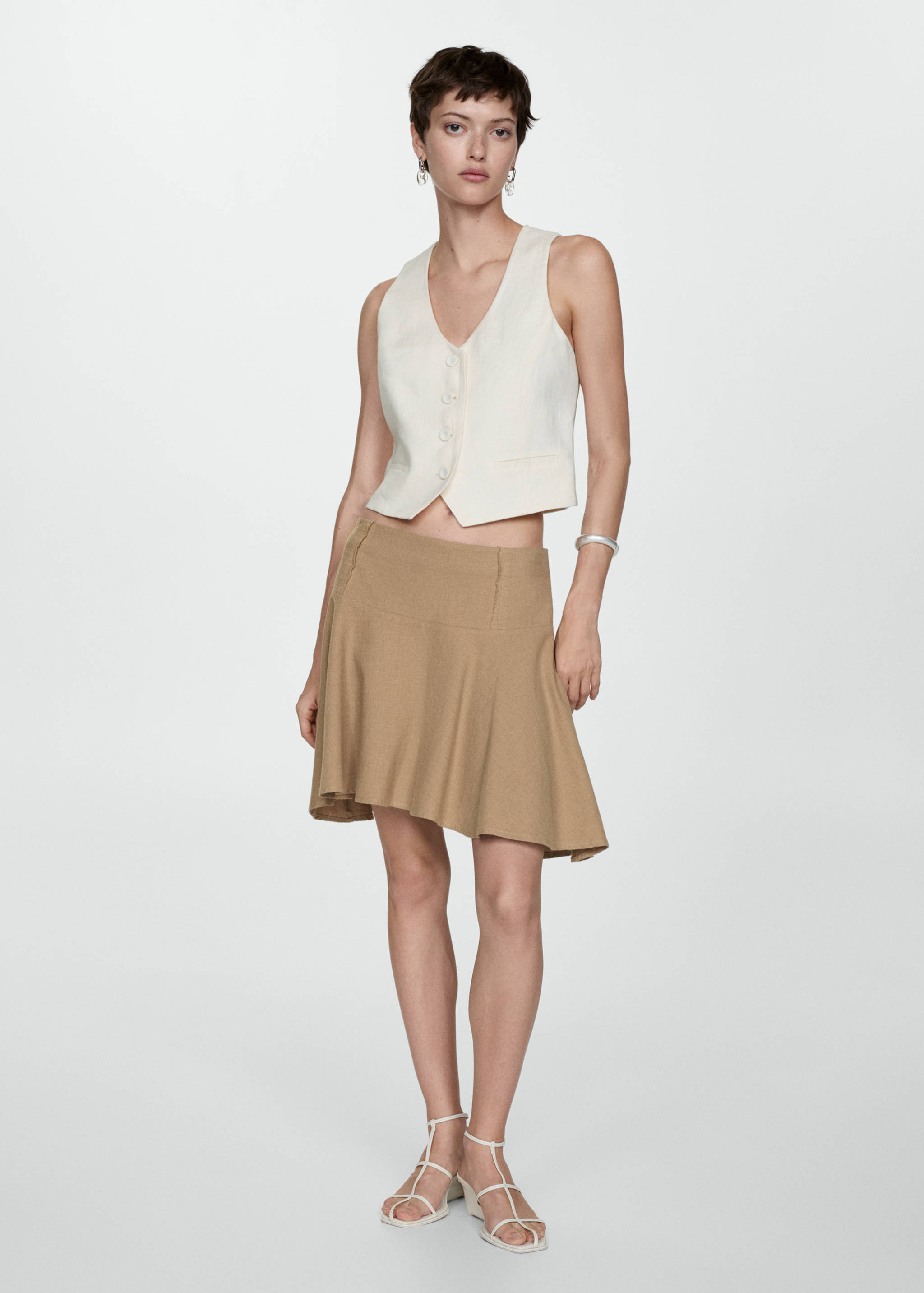 Asymmetrical cotton skirt - Details of the article 2