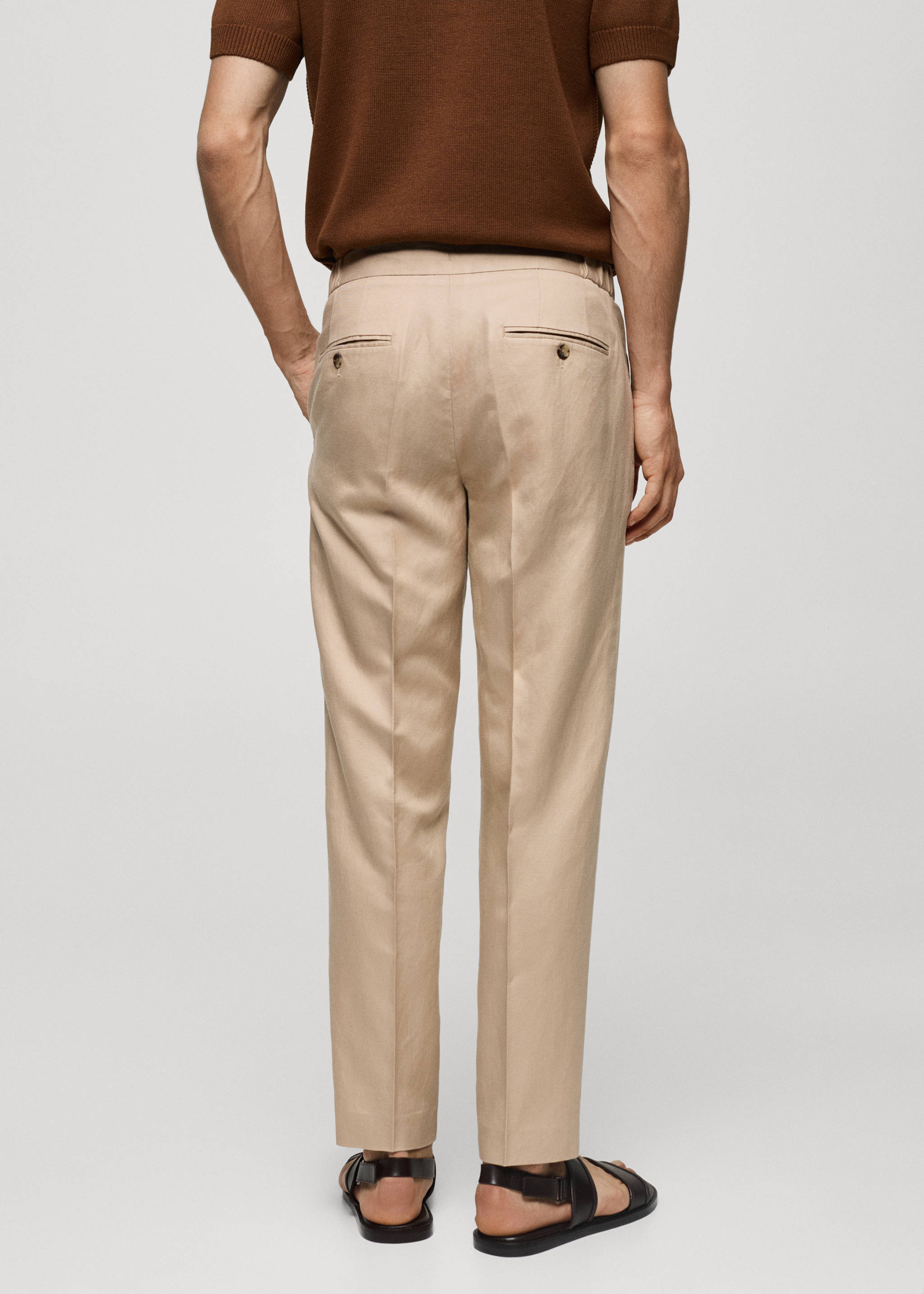 Tencel-linen pleated trousers - Reverse of the article