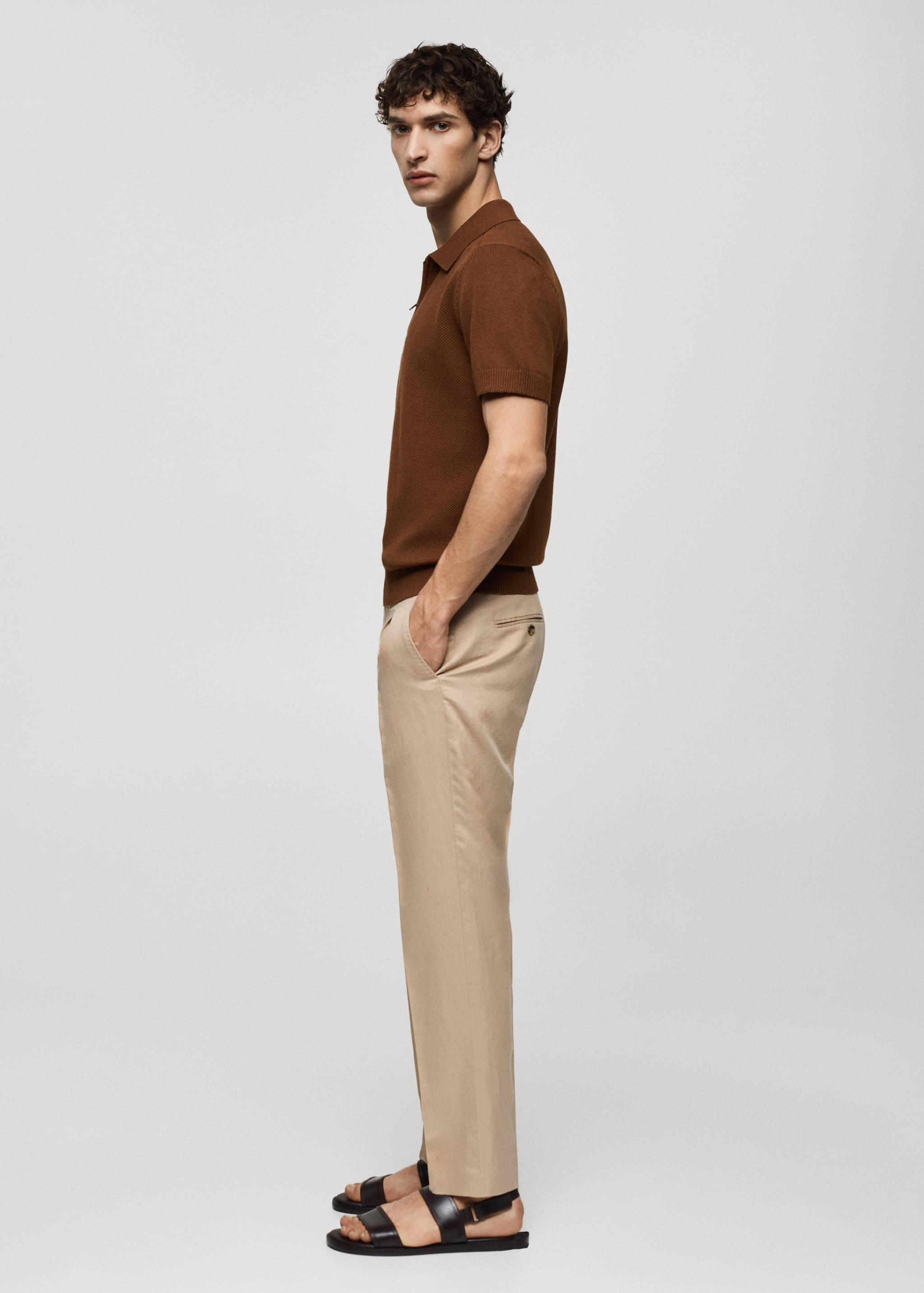 Tencel-linen pleated trousers - Details of the article 2