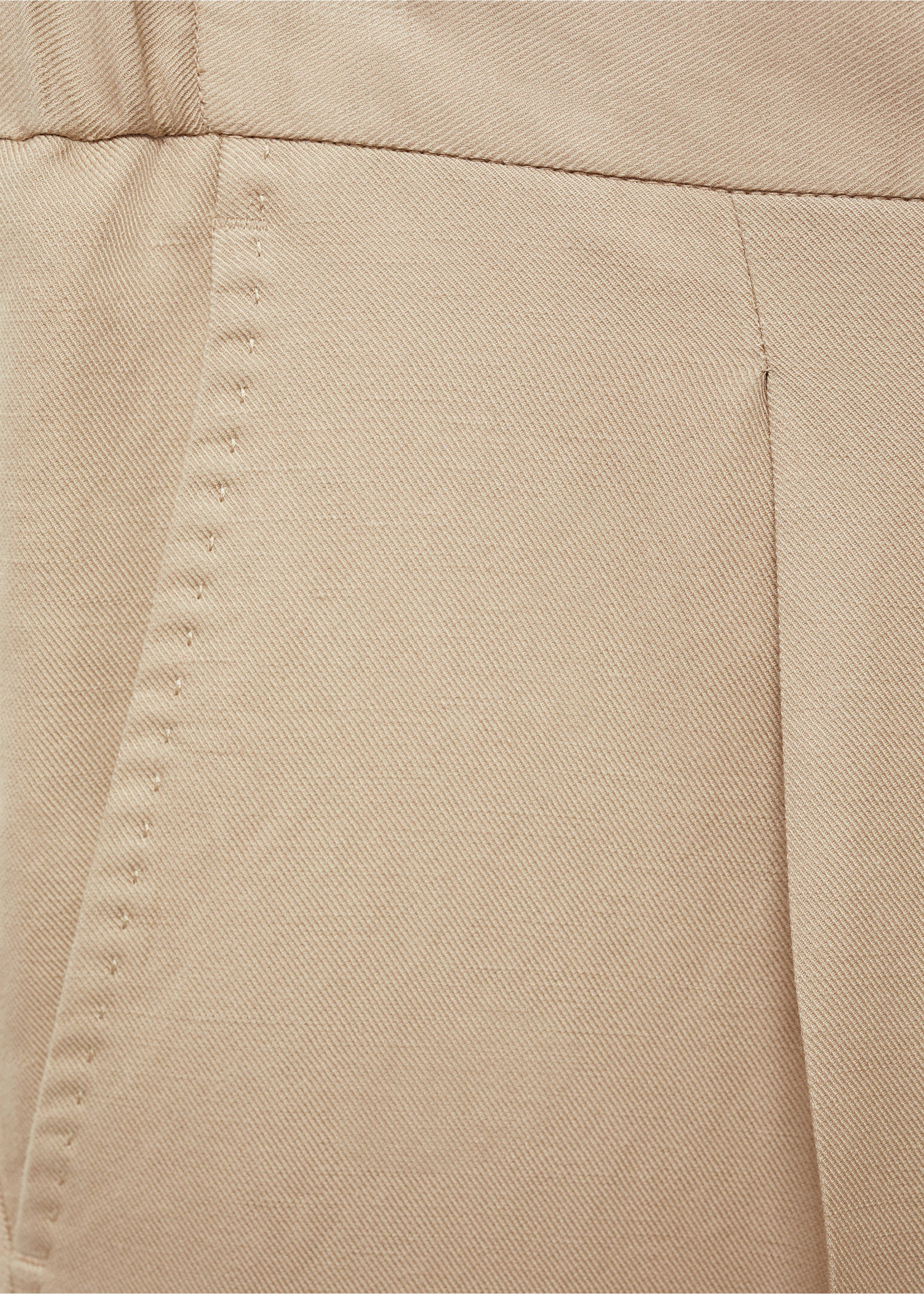 Bundfaltenhose aus Tencel mit Leinen - Detail des Artikels 0, Beige. Ref: 67079605-00.