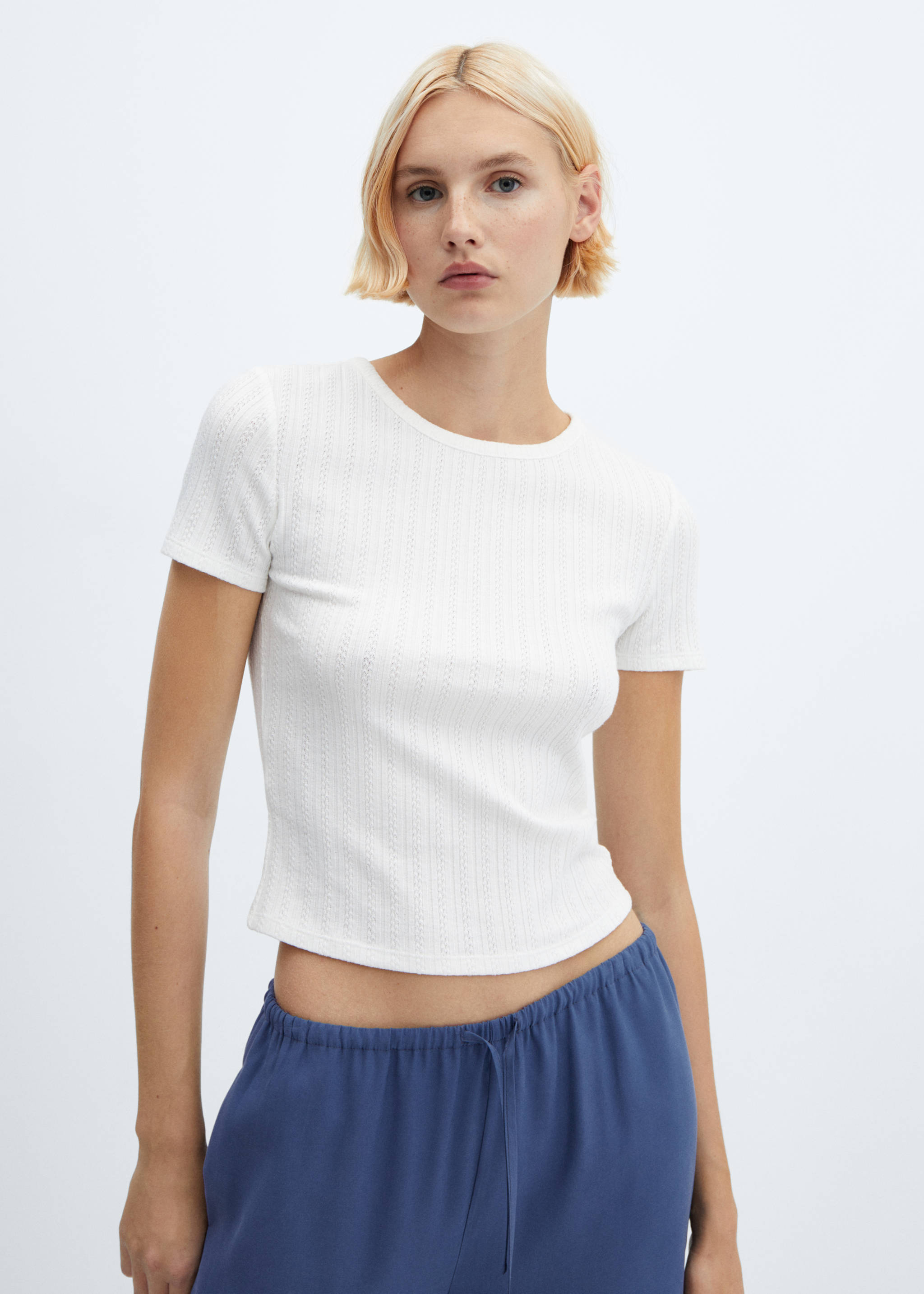 Wide leg trousers with elastic waist - Details of the article 1