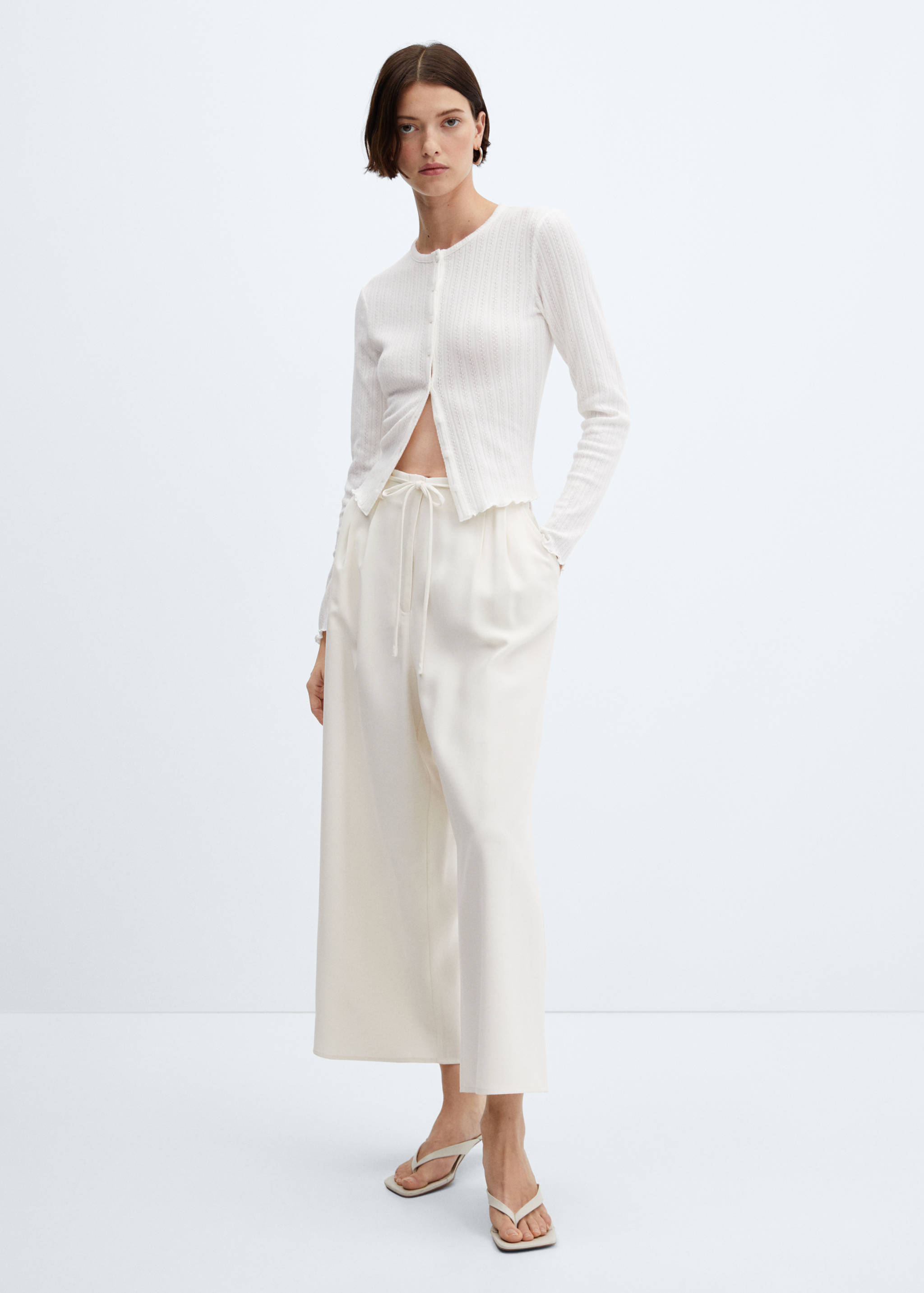 Wide leg trousers with belt - General plane