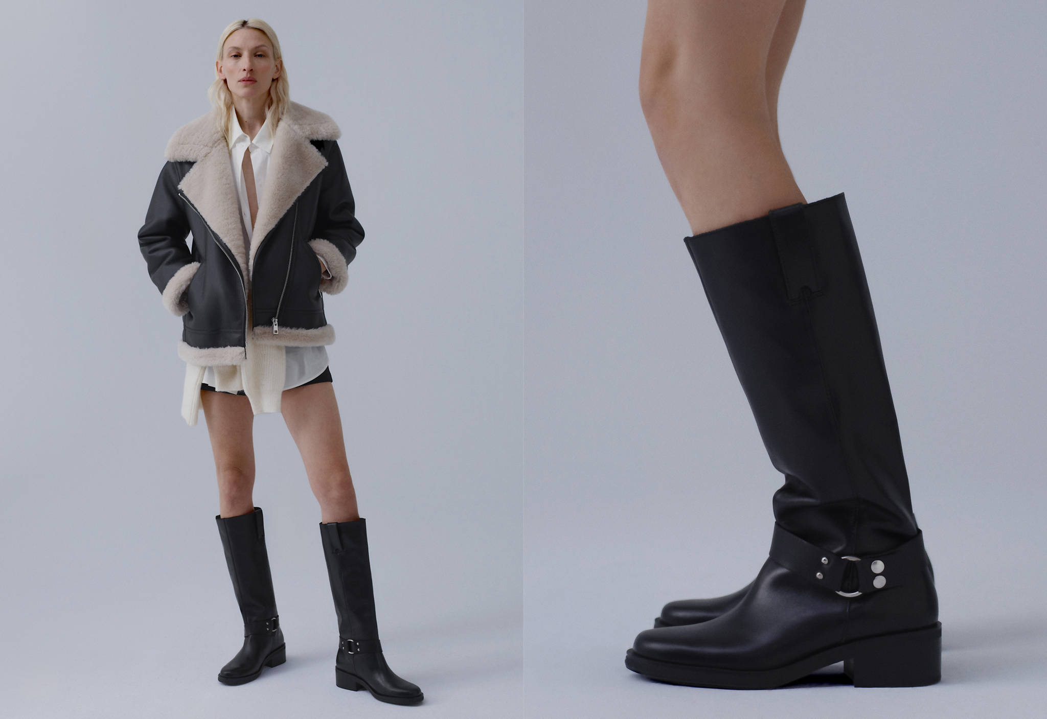 Botas piel hebilla - Plano panorámico