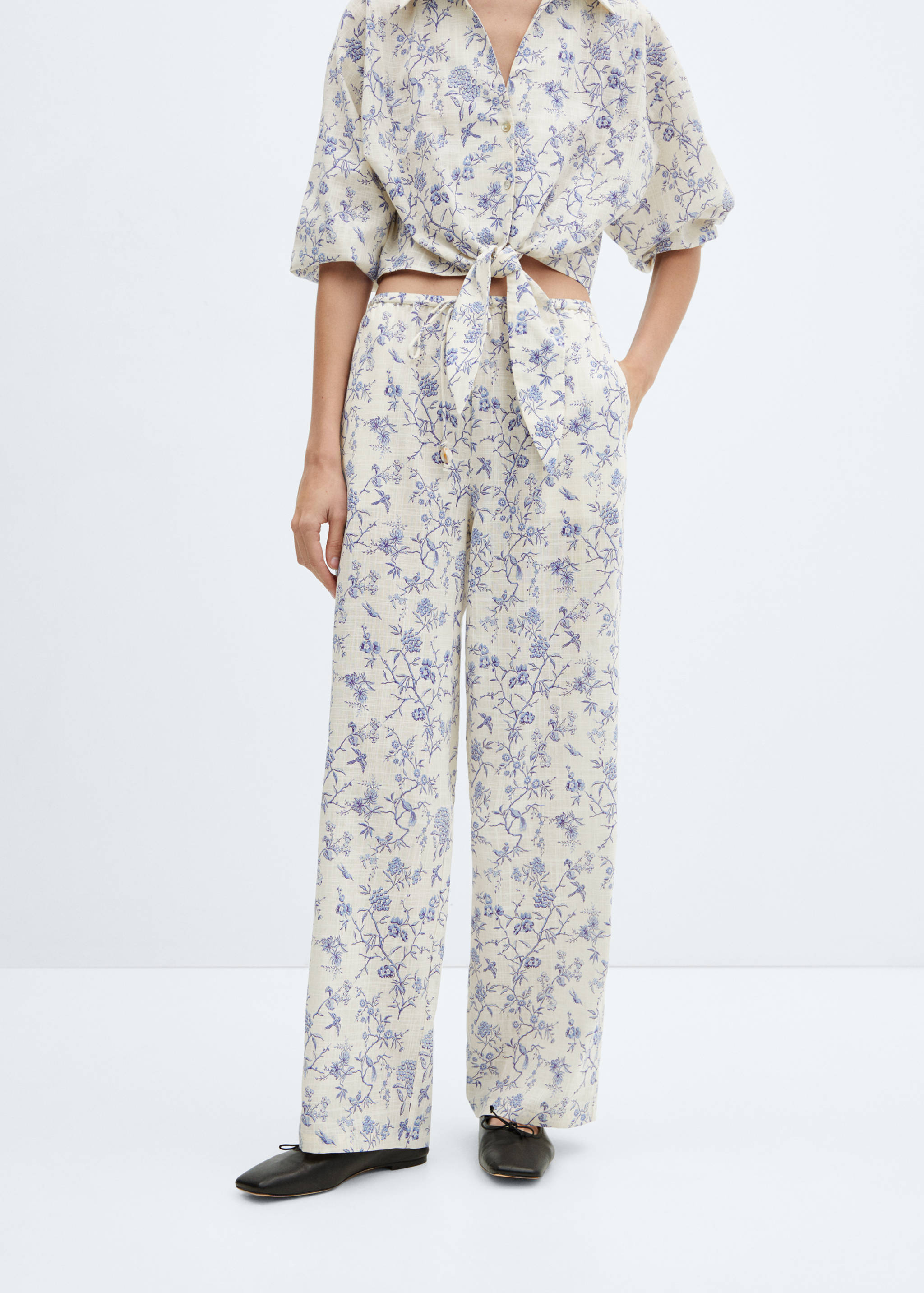 Printed cotton trousers - Medium plane