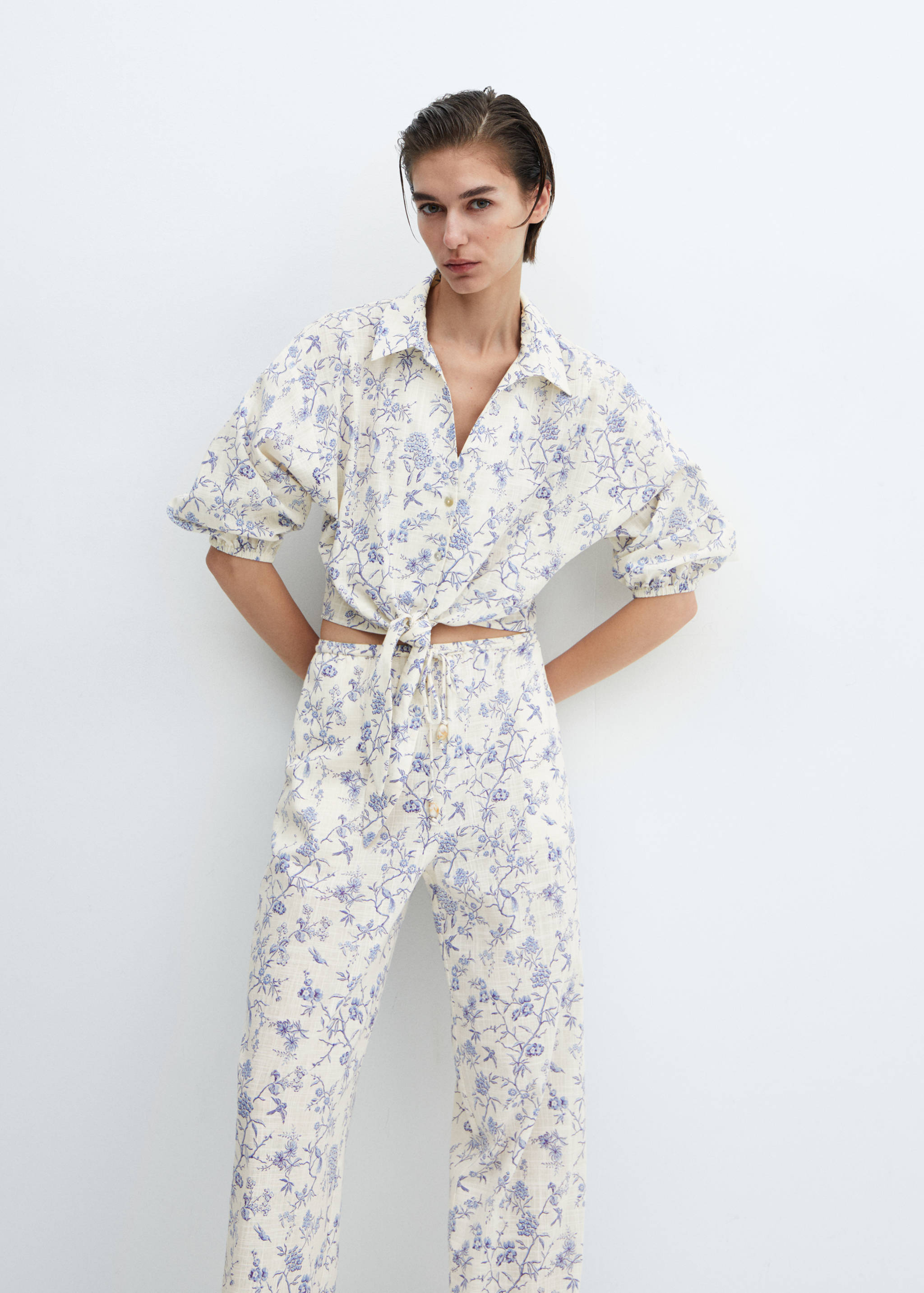 Printed cotton trousers - Details of the article 2