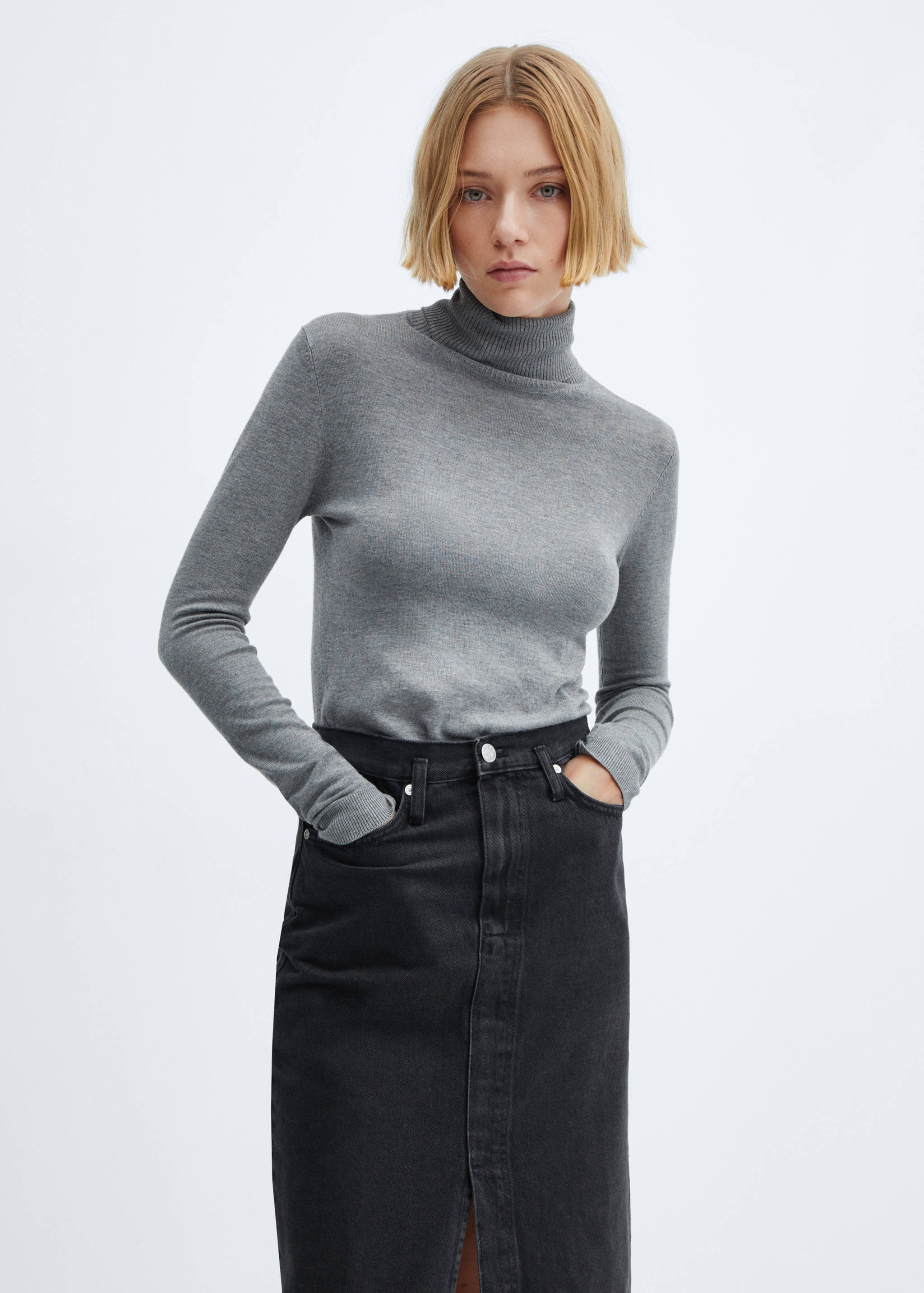 Denim midi-skirt - Details of the article 1