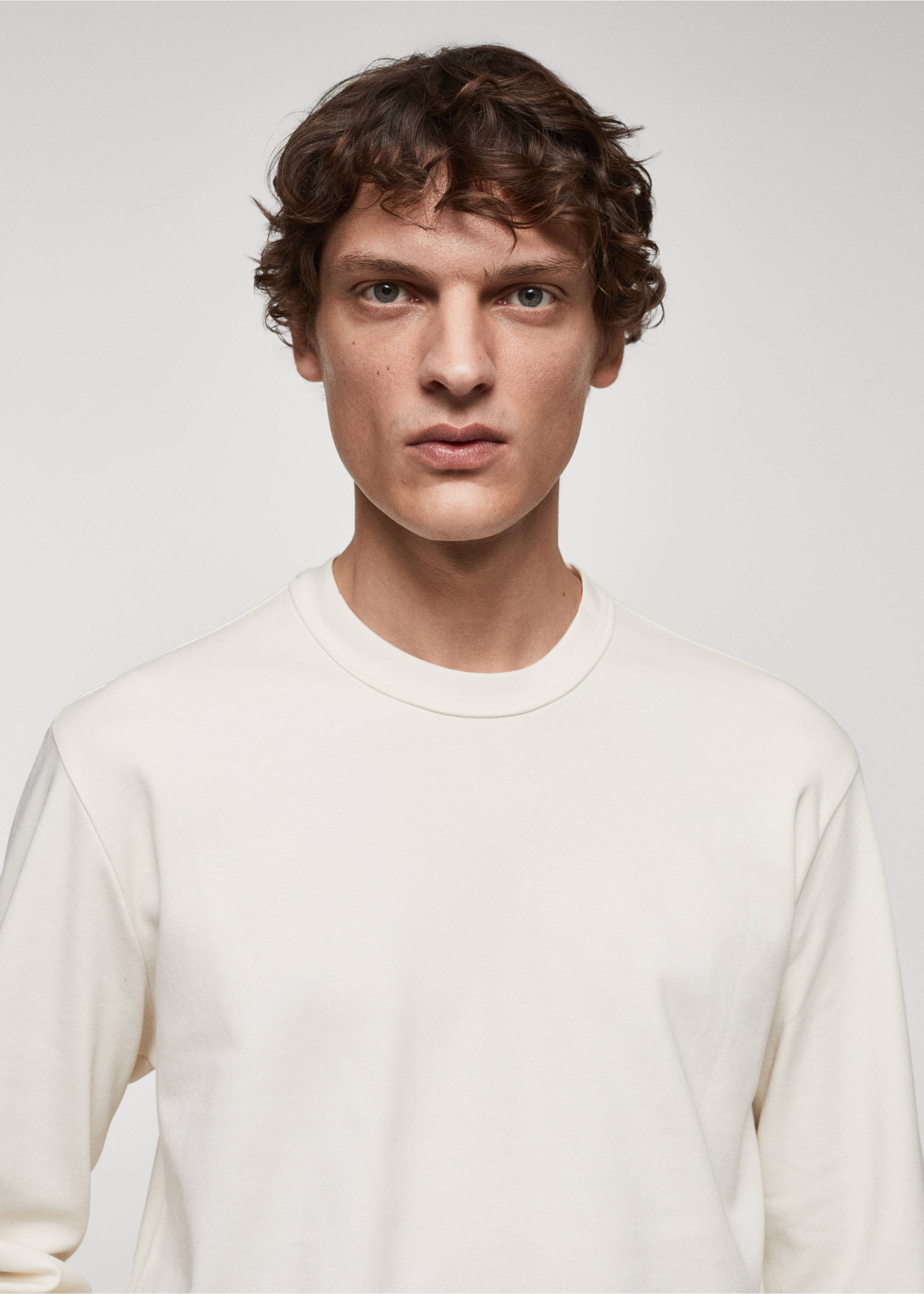 100% cotton long-sleeved t-shirt - Details of the article 1, Off White. Ref: 67080438-00.