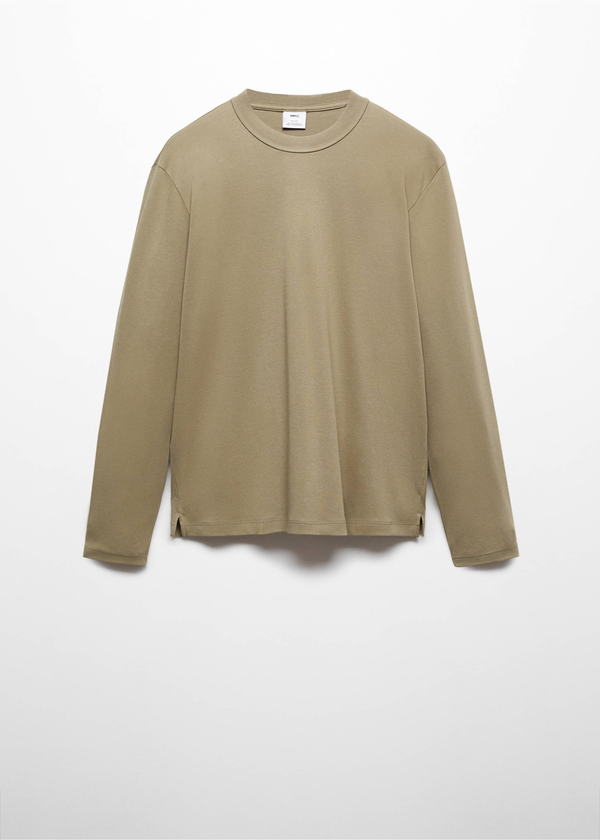 Camiseta 100% algodón manga larga - Artículo sin modelo, Oliva. Ref: 67080438-00.