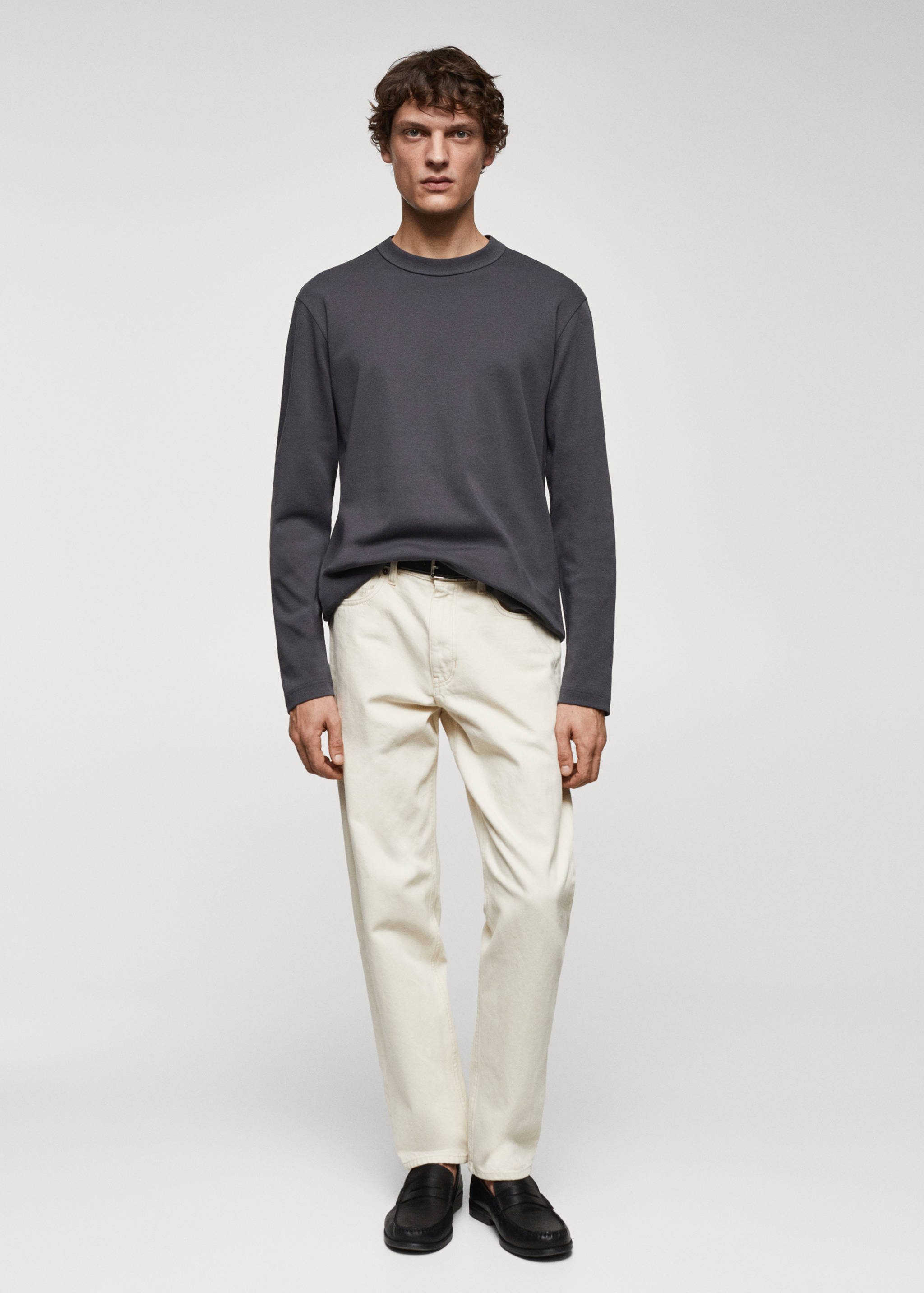 Langarm-T-Shirt aus 100 % Baumwolle - Allgemeine Ansicht