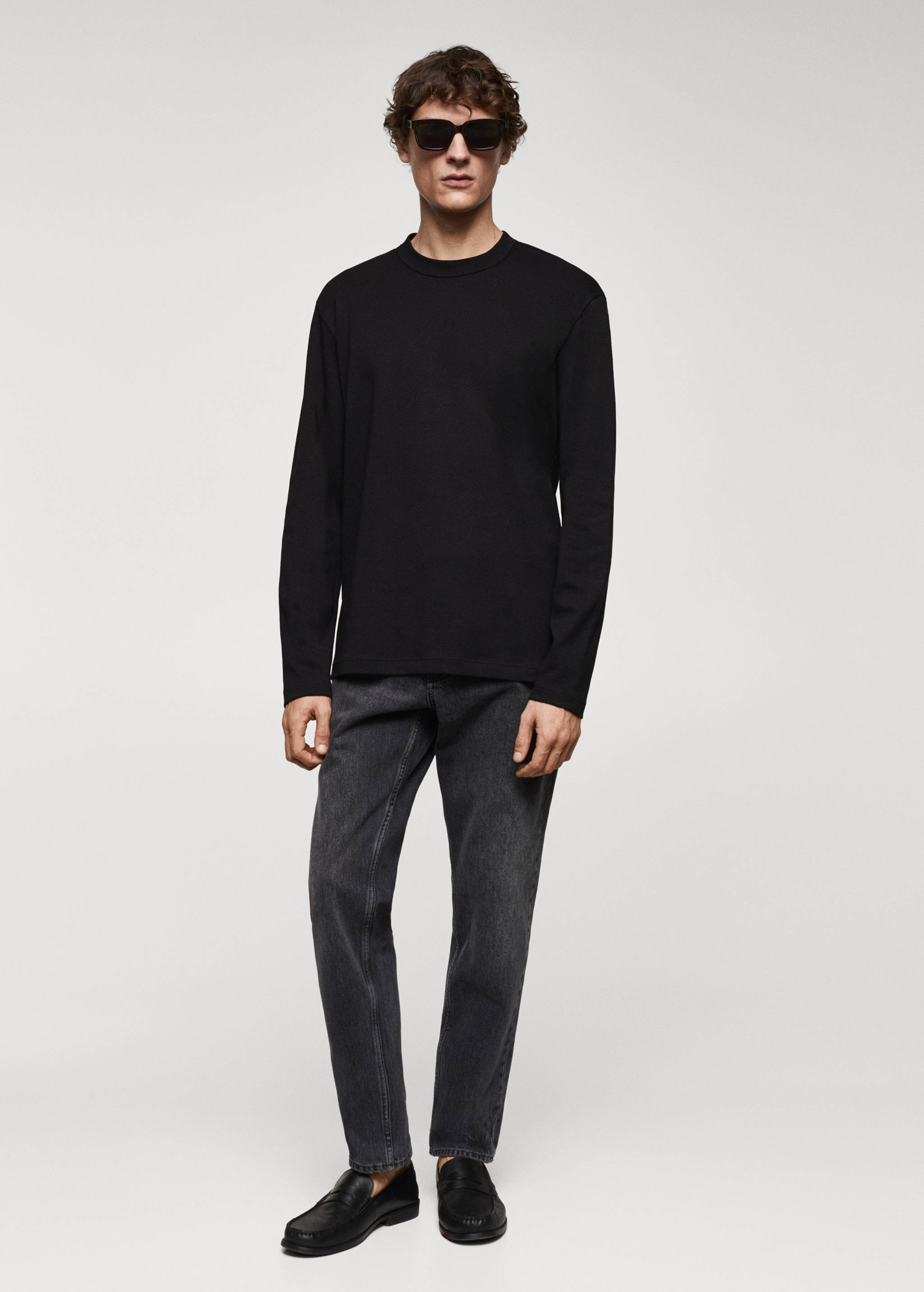 Langarm-T-Shirt aus 100 % Baumwolle - Allgemeine Ansicht