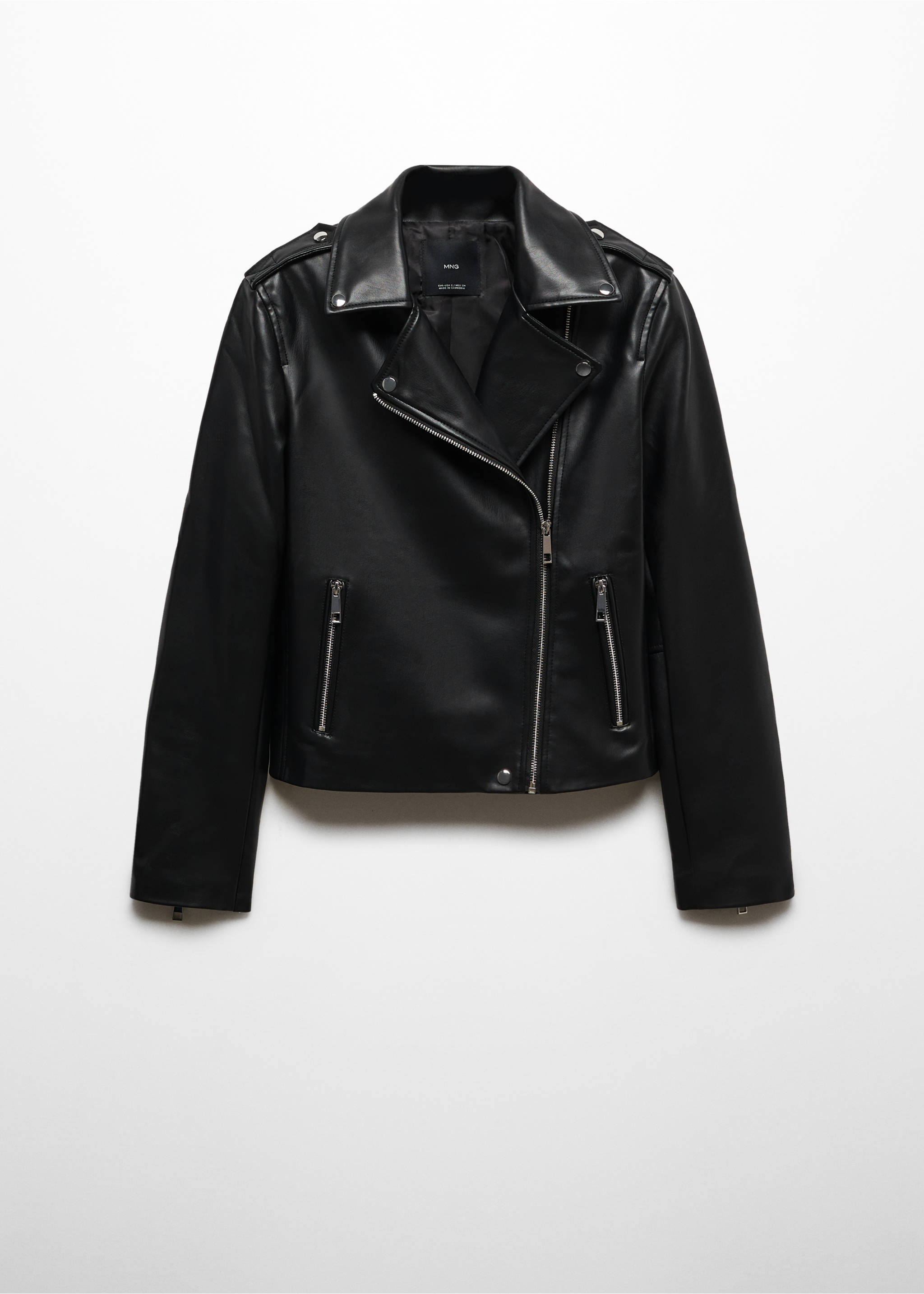 Bikerjacke mit Leder-Effekt - Artikel ohne Model, Schwarz. Ref: 67080442-00.