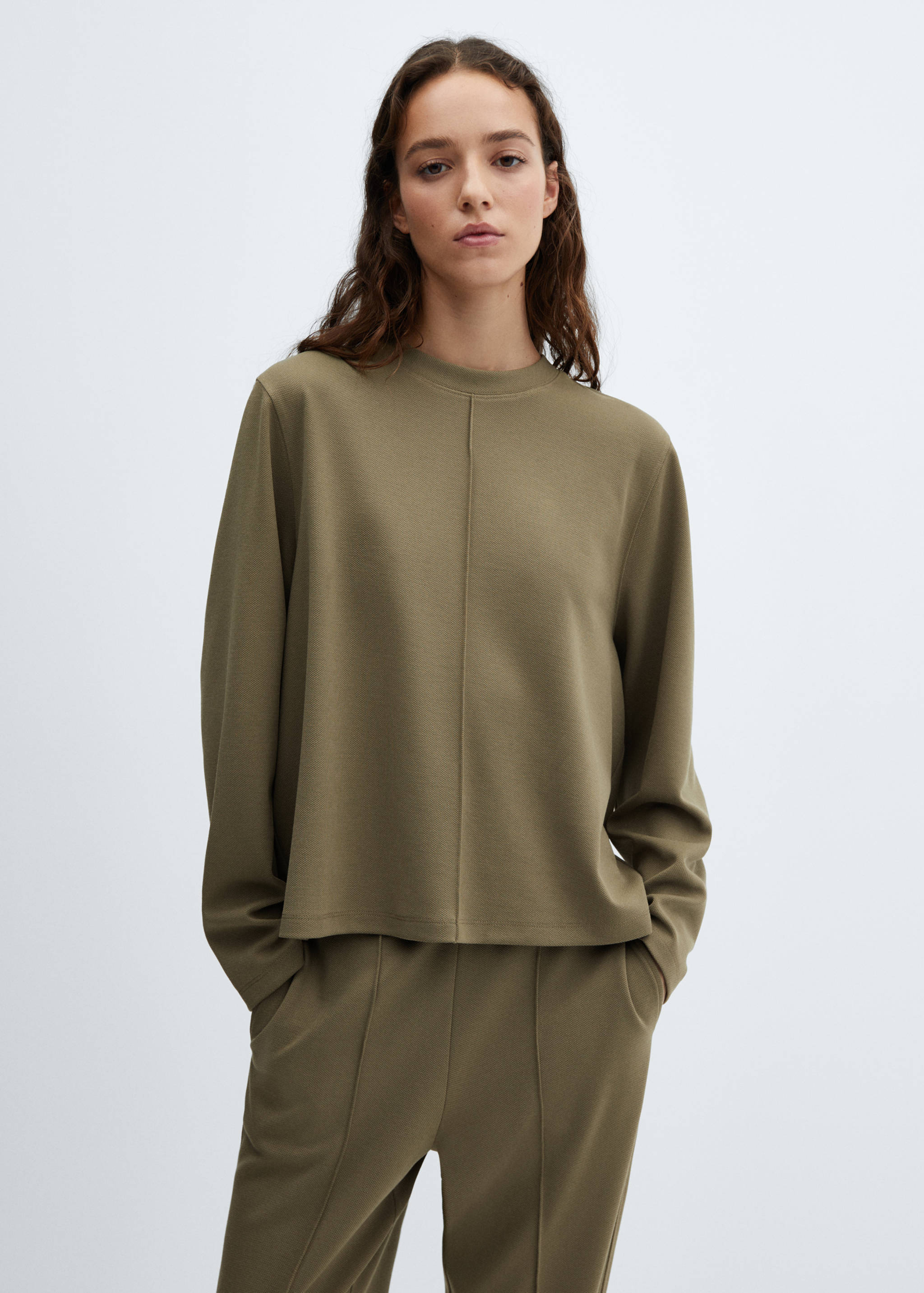 Decorative stitching sweatshirt - Medium plane