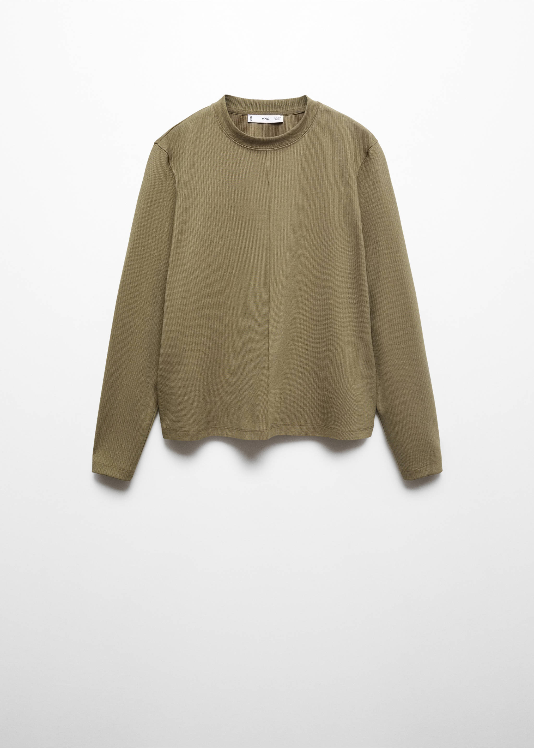 Sweatshirt met sierstiksels - Artikel zonder model, Kaki. Ref: 67080453-00.
