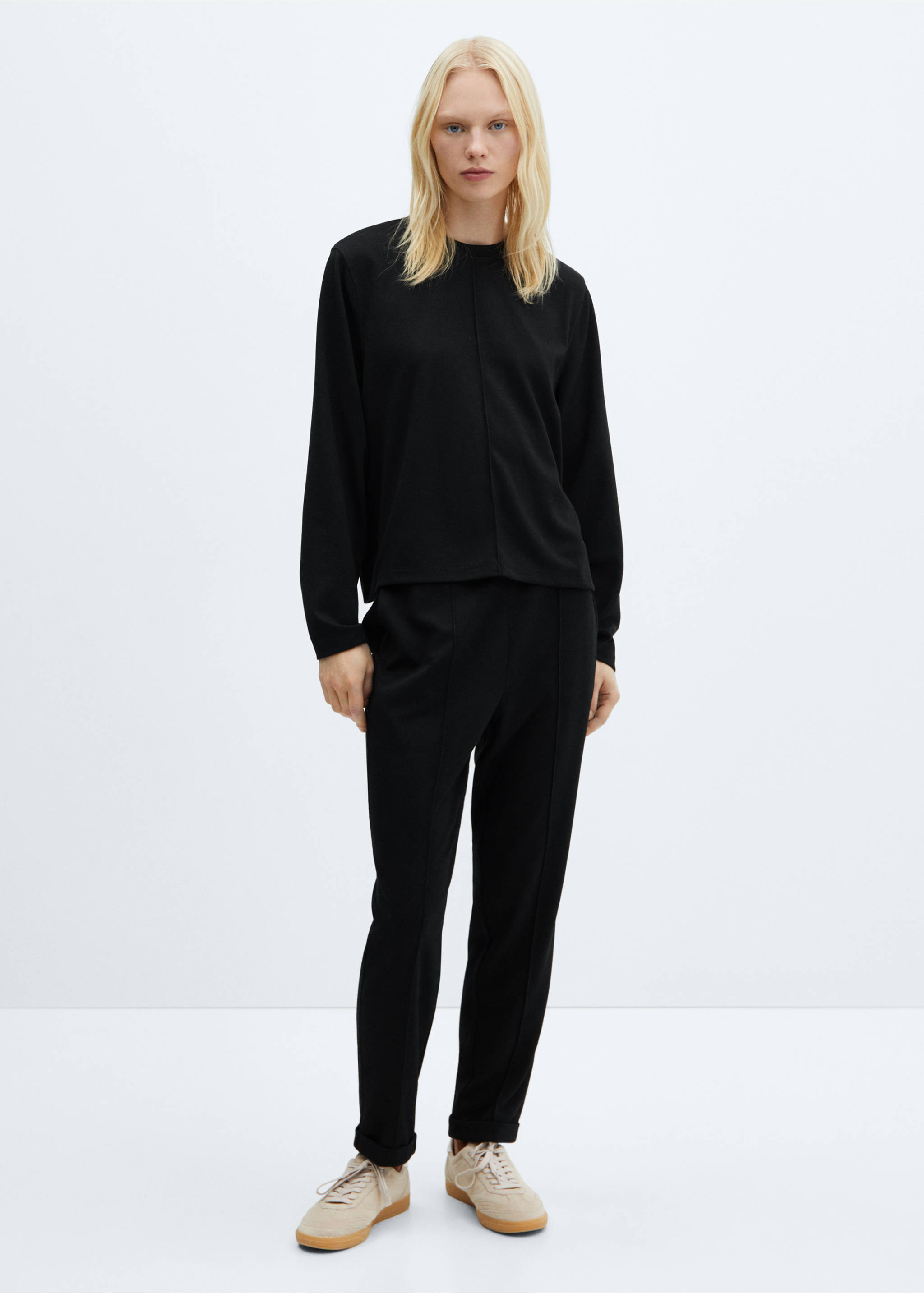 Decorative stitching sweatshirt - General plane, Black. Ref: 67080453-00.