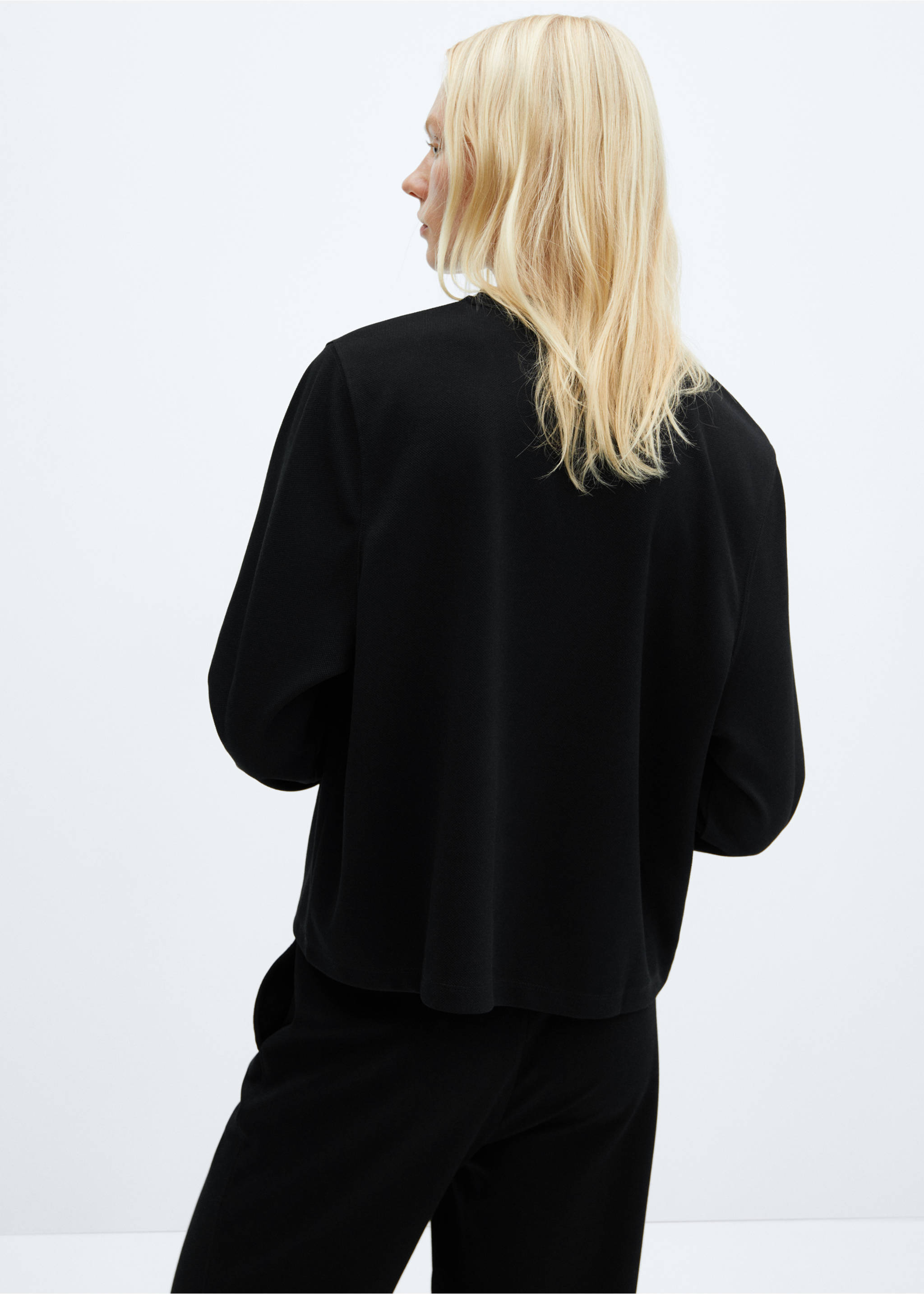 Decorative stitching sweatshirt - Reverse of the article, Black. Ref: 67080453-00.