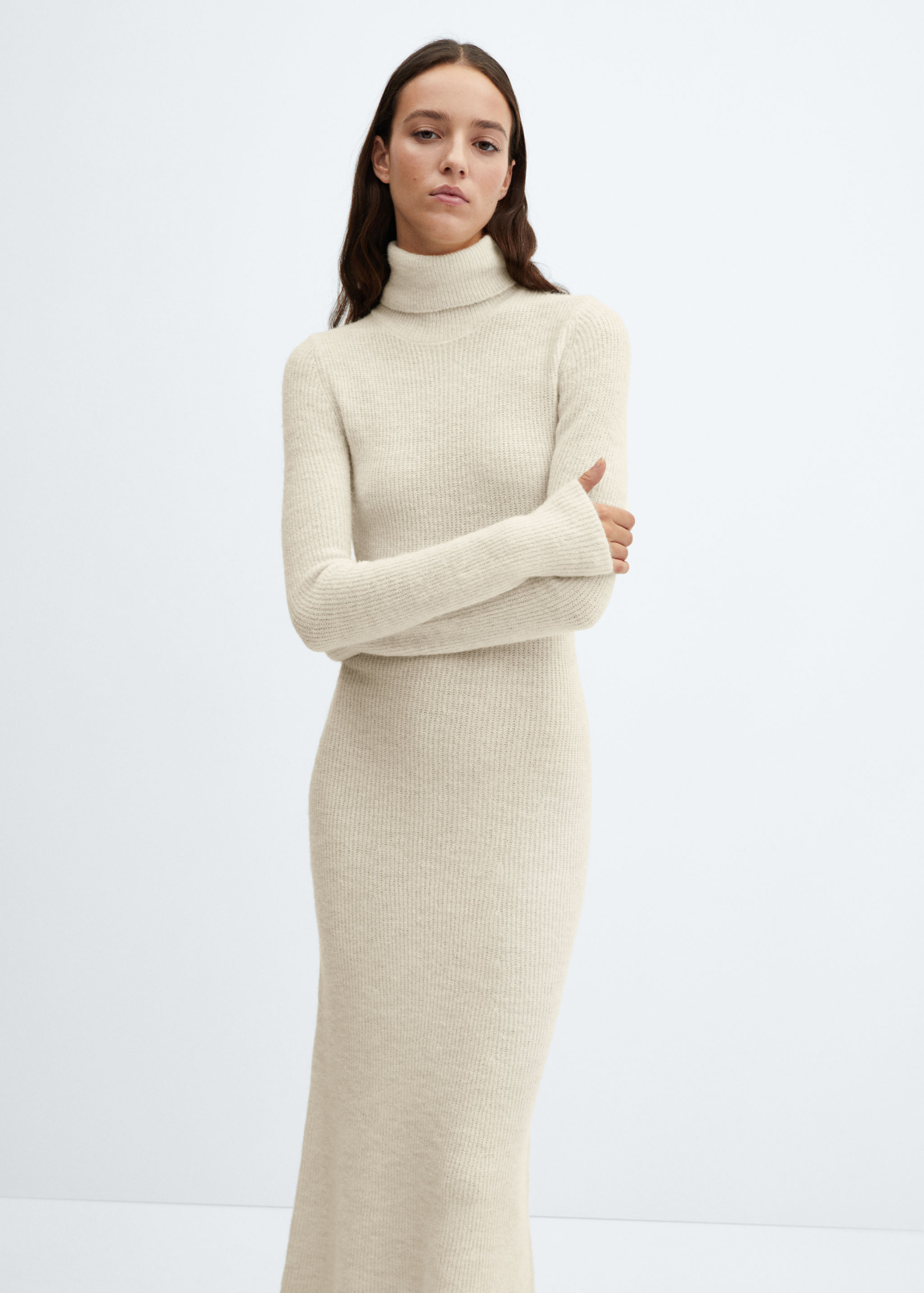 Knitted turtleneck dress - Medium plane