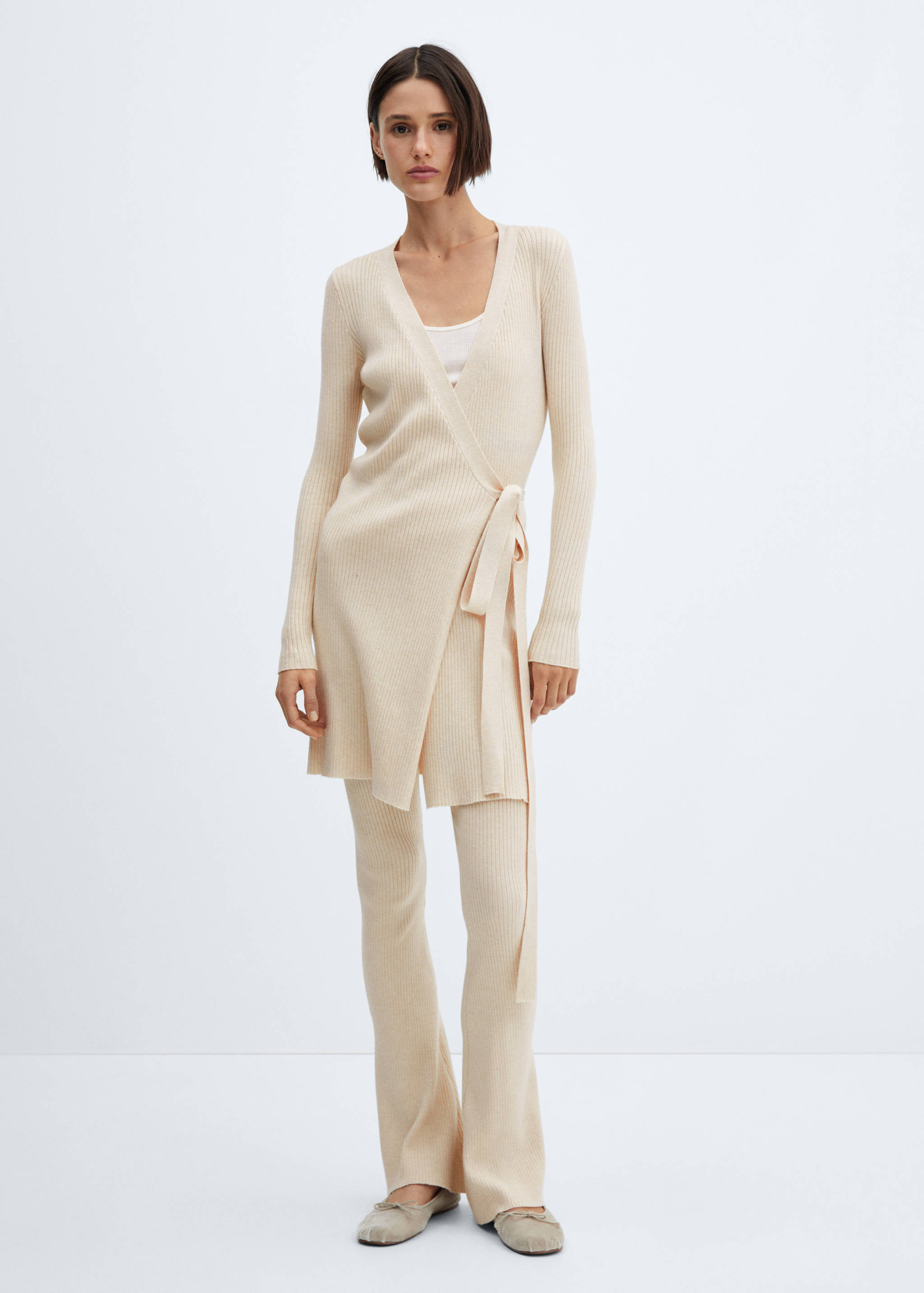 Wrap cable knit cardigan - General plane