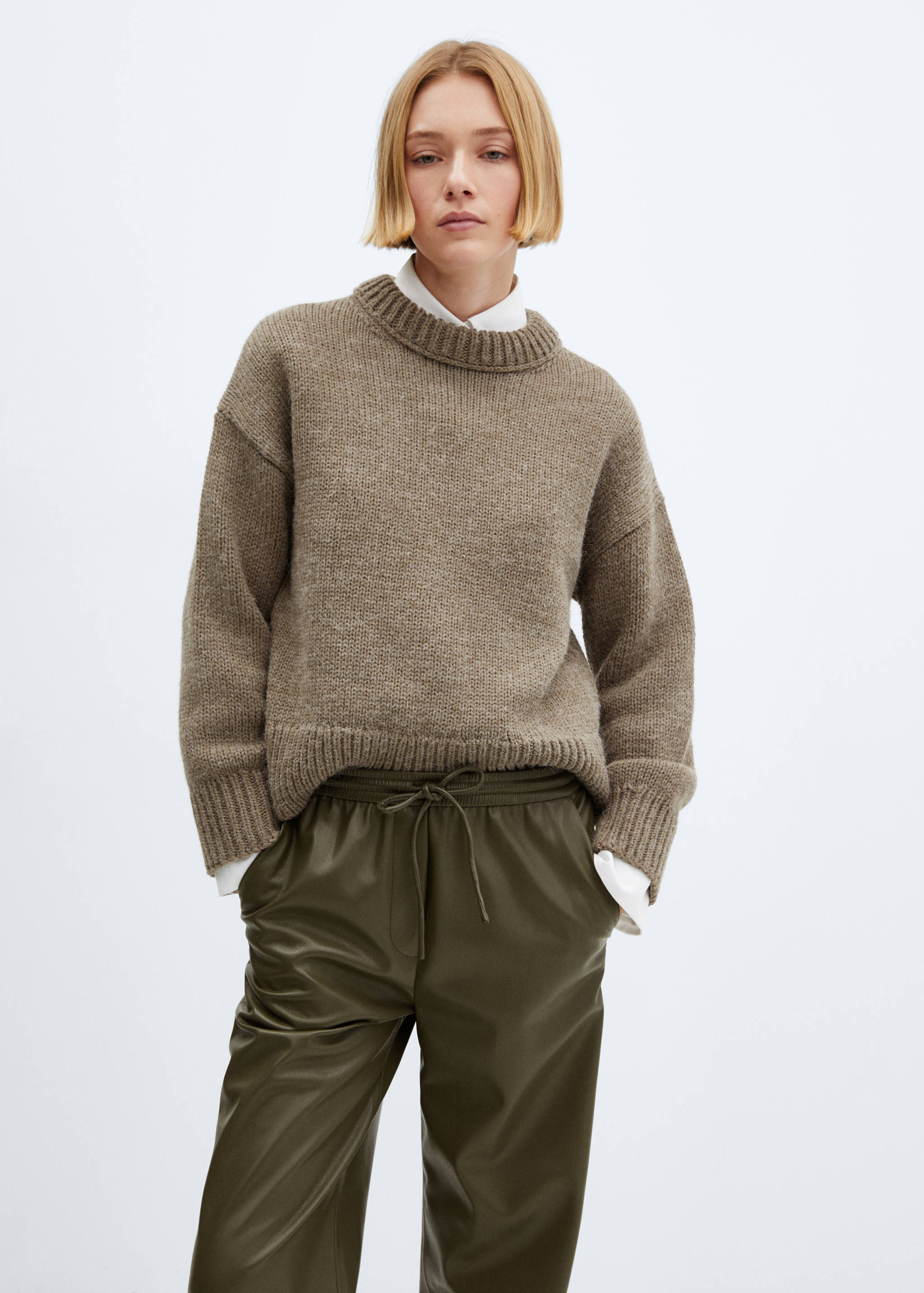 Hose mit elastischem Bund in Leder-Effekt - Detail des Artikels 1