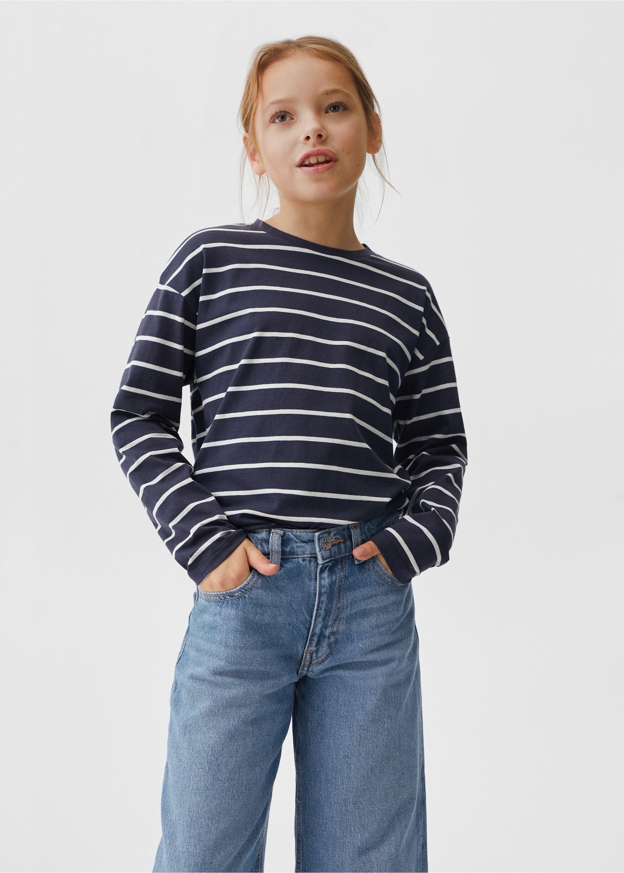 Jean style jupe-culotte coton - Plan moyen