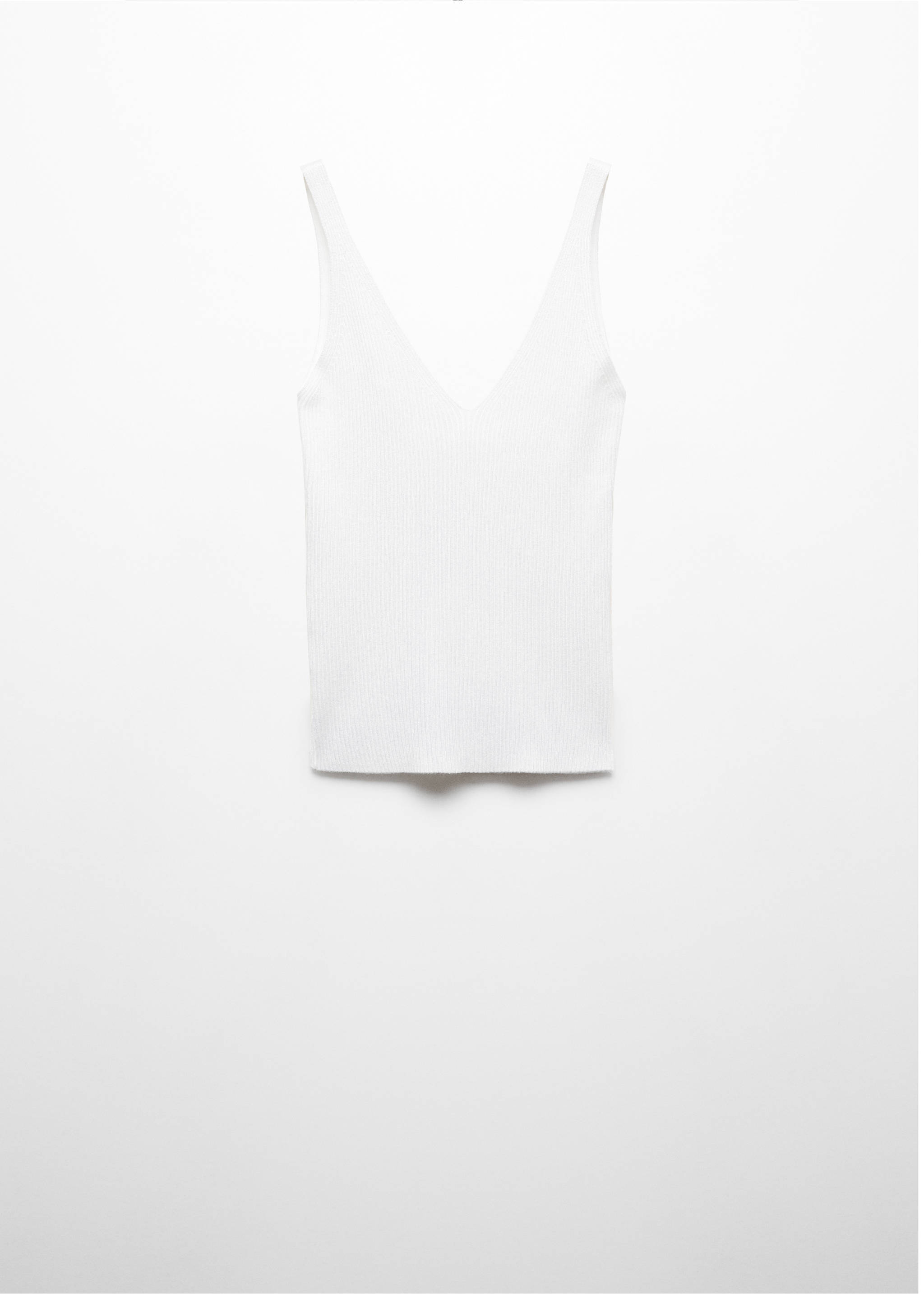 Strick-Top mit V-Ausschnitt - Artikel ohne Model, Ecru. Ref: 67080466-00.