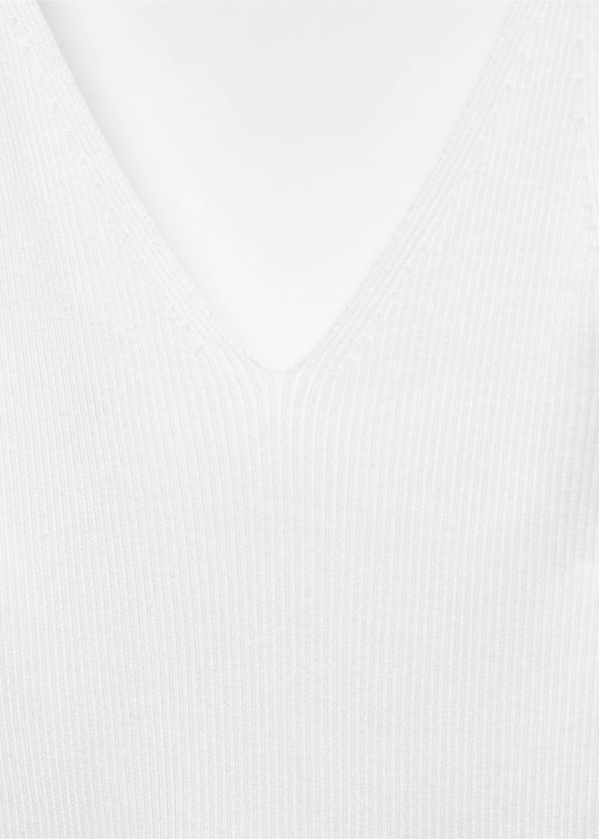 Strick-Top mit V-Ausschnitt - Detail des Artikels 8, Ecru. Ref: 67080466-00.