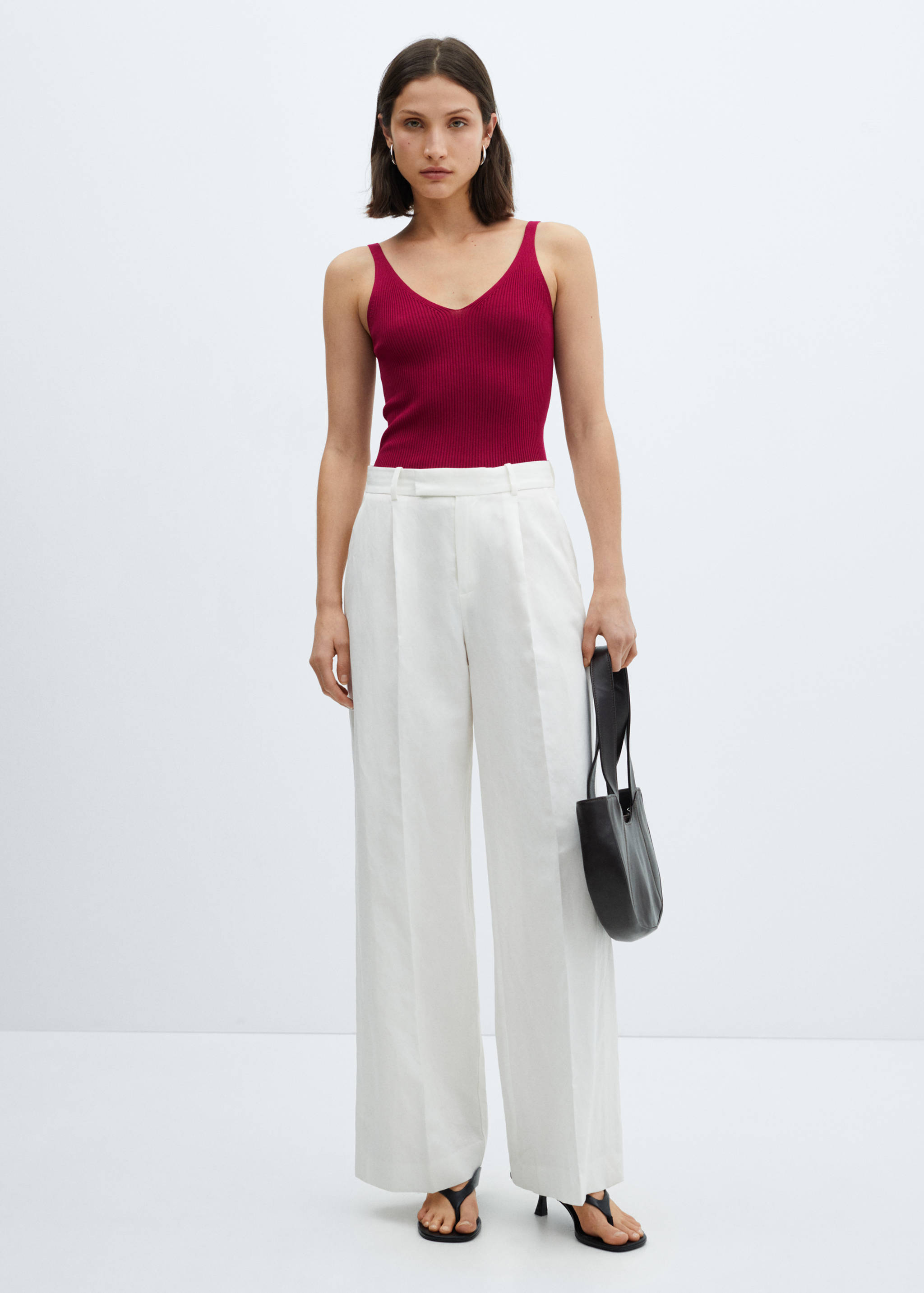 Strick-Top mit V-Ausschnitt - Allgemeine Ansicht