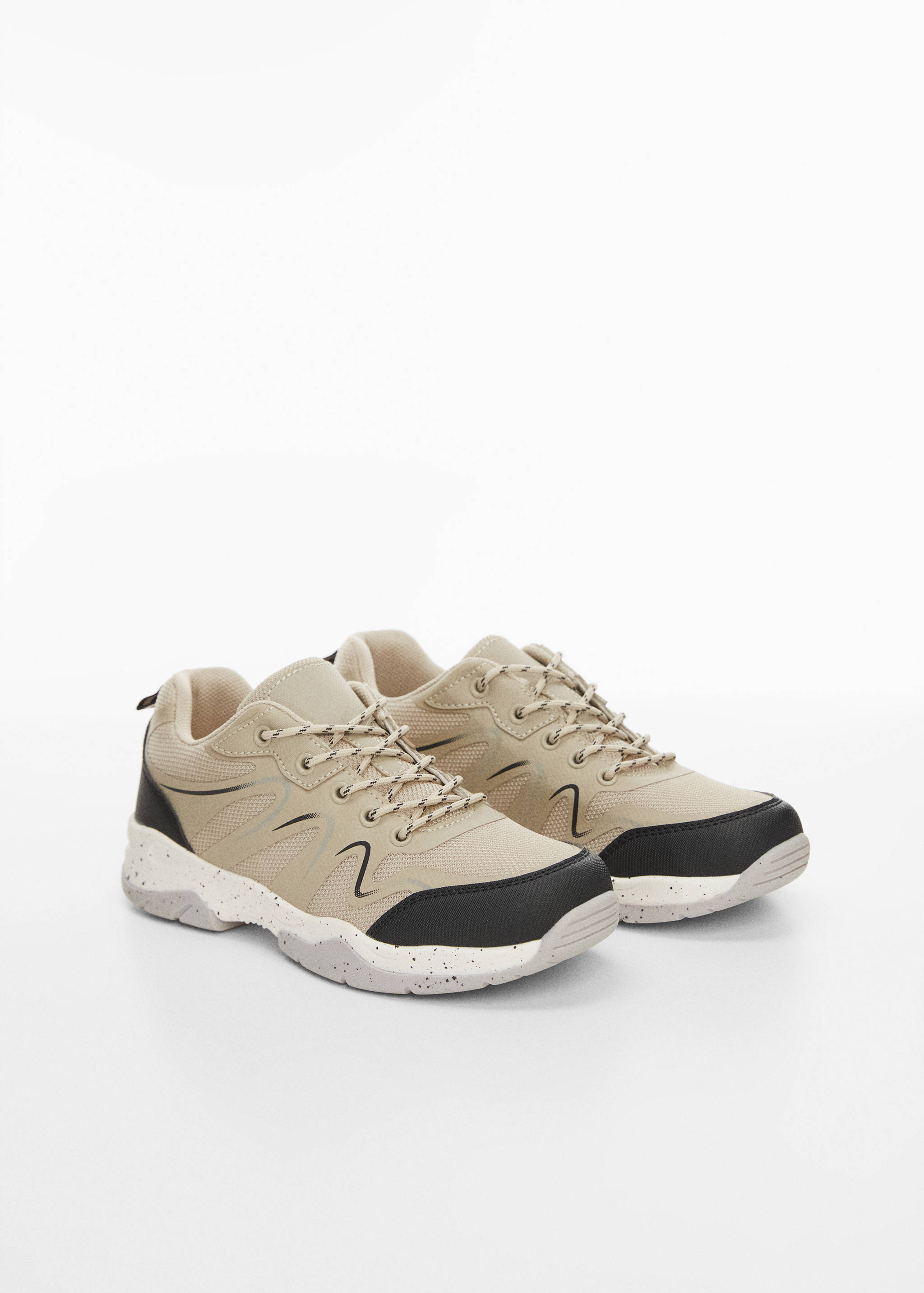 Lace-up mixed sneakers - Medium plane