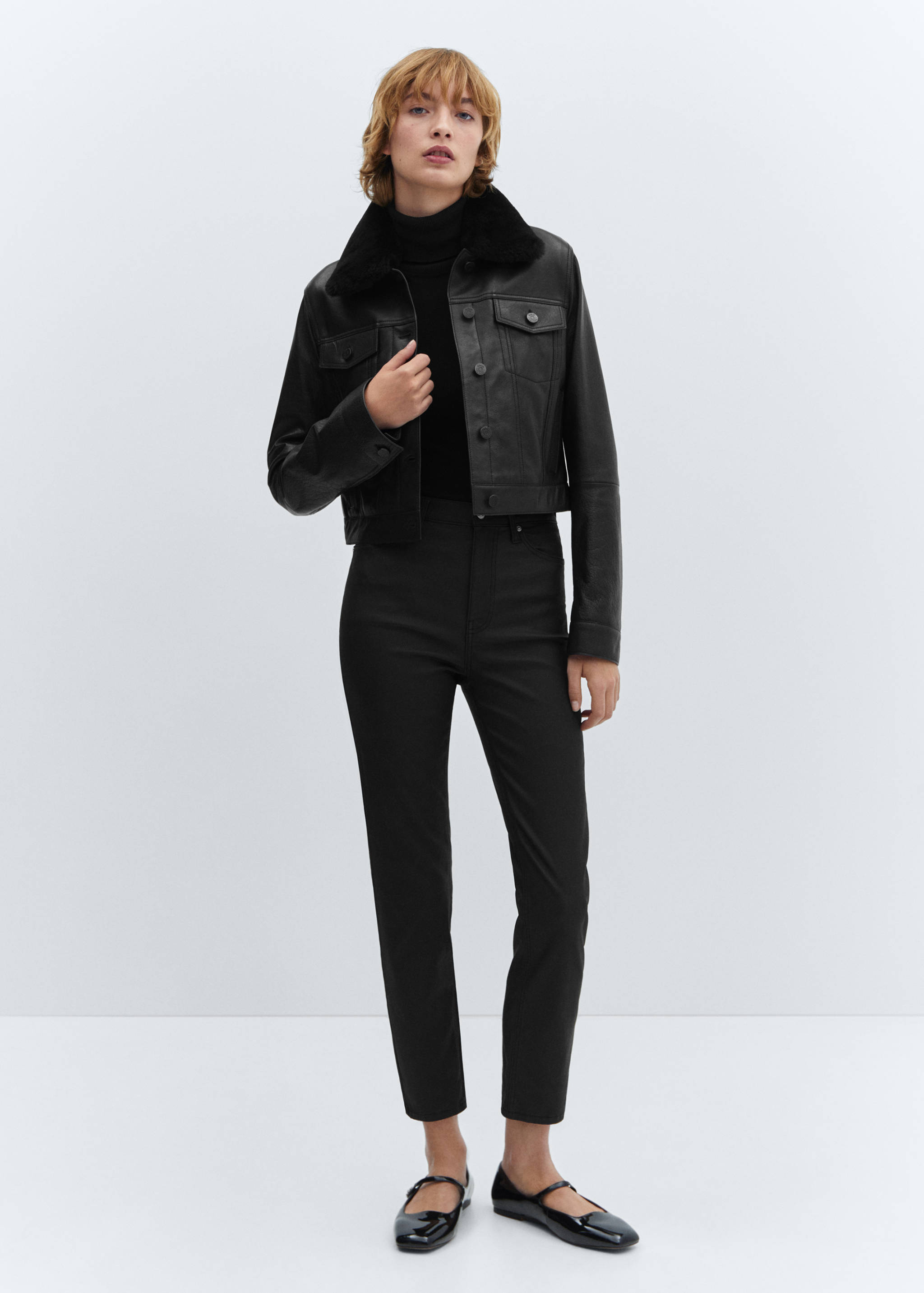 Claudia waxed slim-fit cropped jeans - General plane