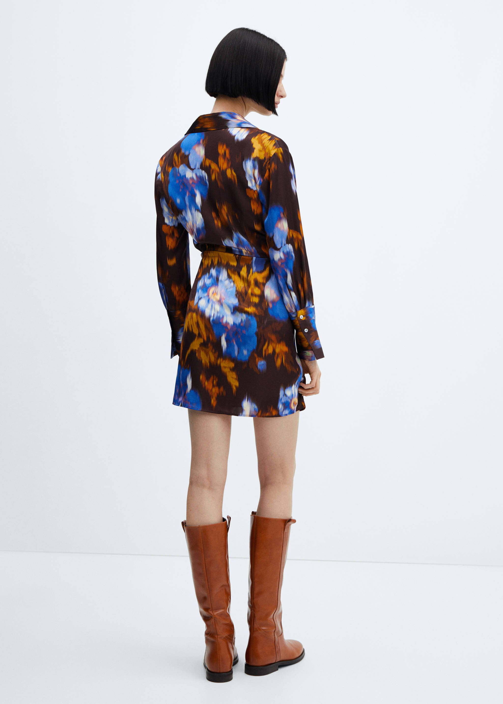 Vestido satinado estampado - Reverso del artículo